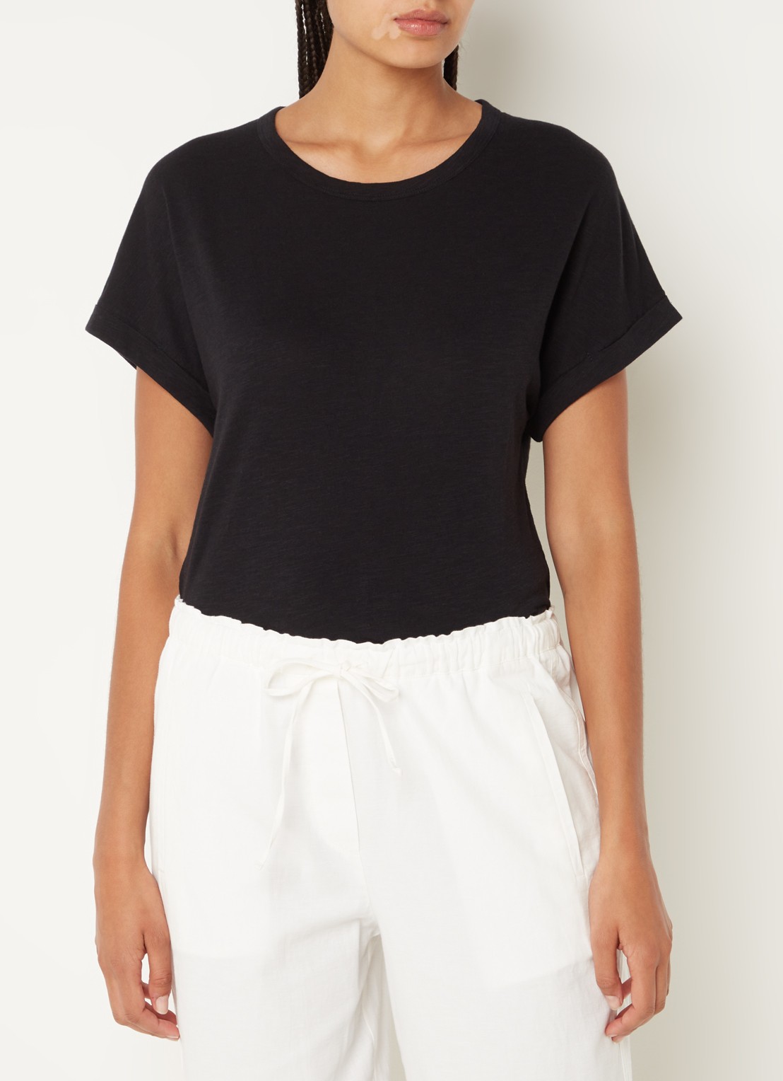 Marc O'Polo T-shirt met stretch - detail 2 zwart