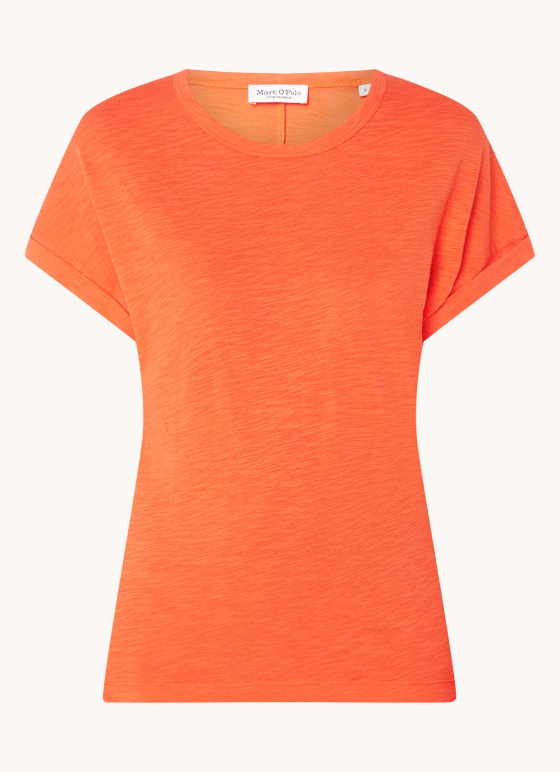 Marc O'Polo T-shirt met stretch - voorkant 2 oranje