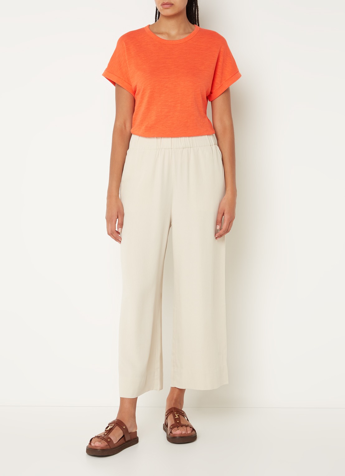 Marc O'Polo T-shirt met stretch - voorkant 3 oranje