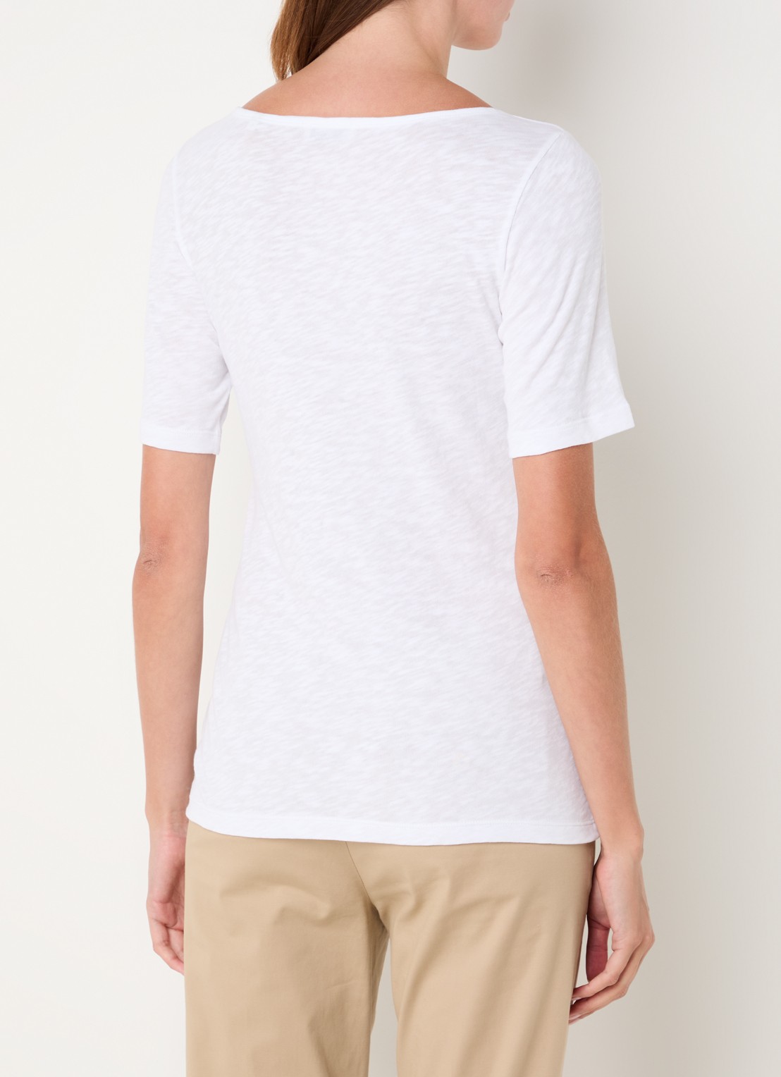 Marc O'Polo T-shirt met stretch - achterkant 4 wit