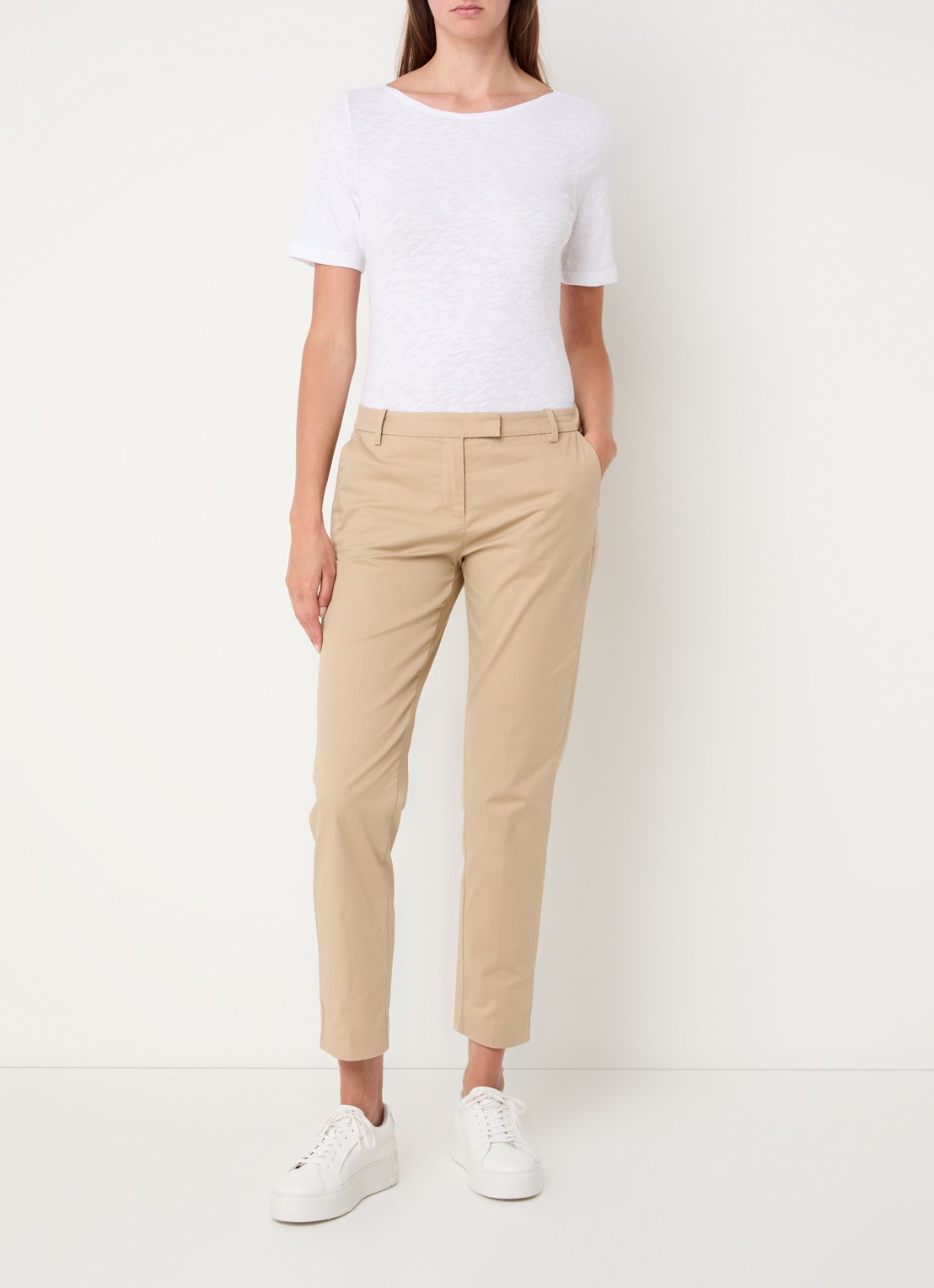 Marc O'Polo T-shirt met stretch - voorkant 2 wit
