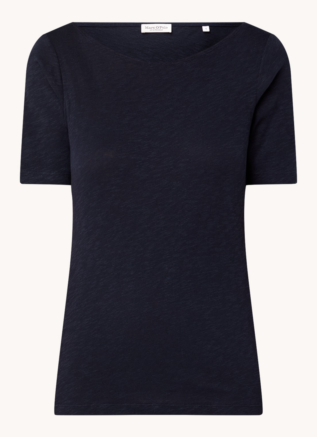 Marc O'Polo T-shirt met stretch - voorkant donkerblauw
