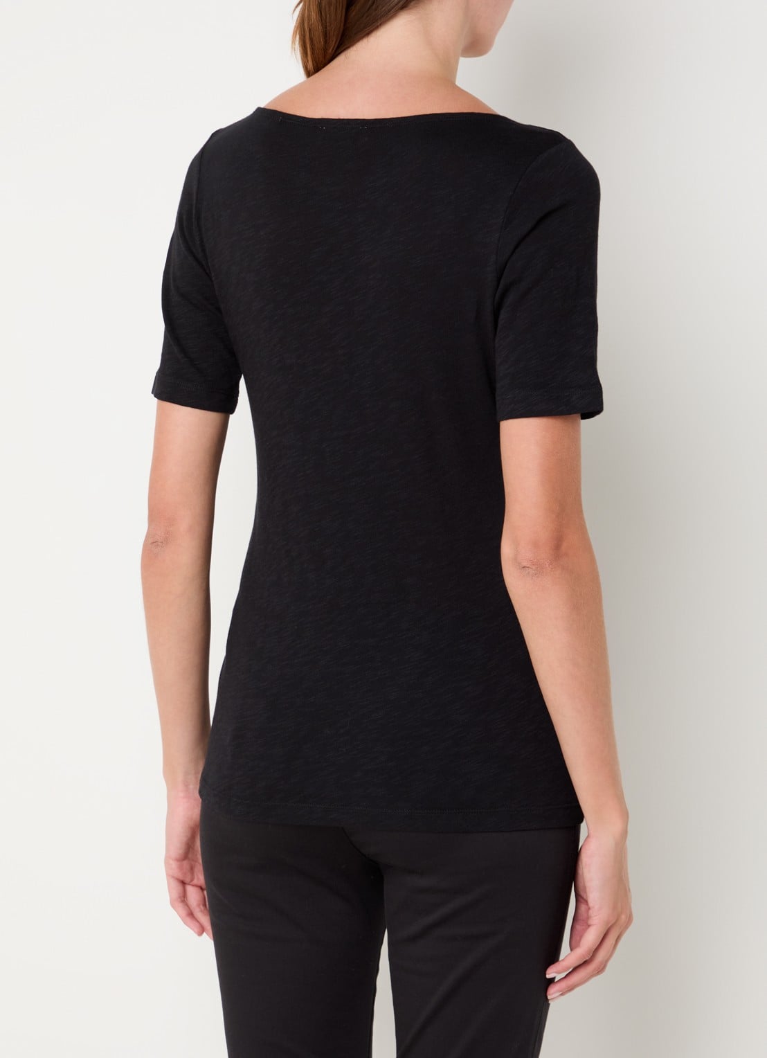 Marc O'Polo T-shirt met stretch - achterkant zwart