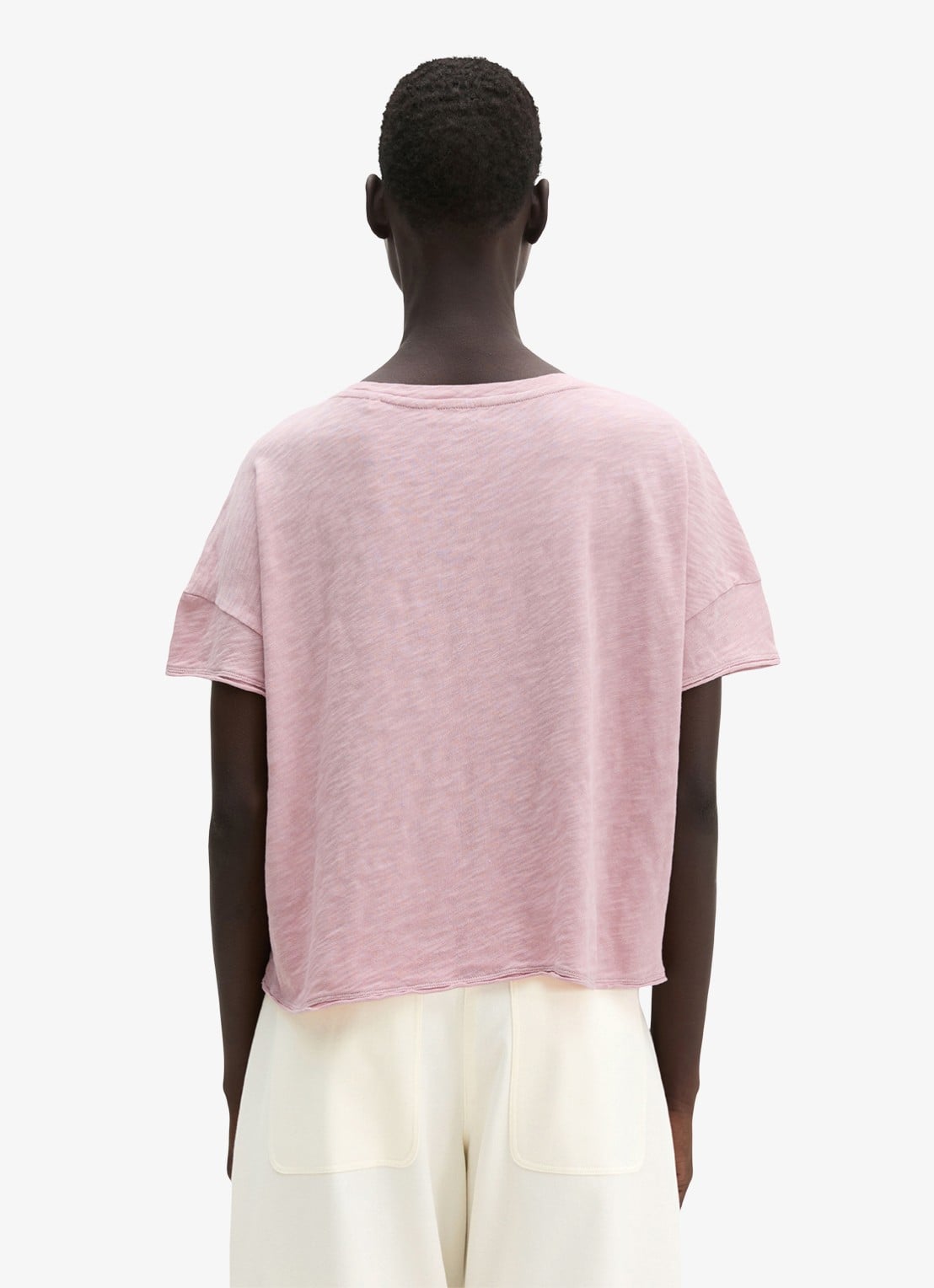 Marc O'Polo T-shirt met V-hals - achterkant 5 mild rose / paars