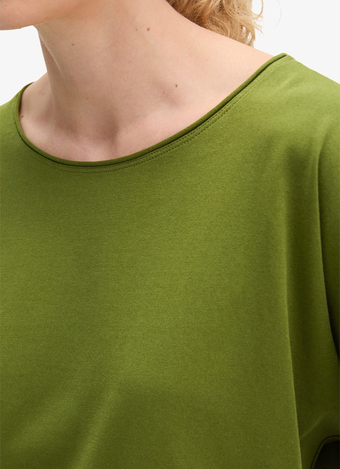 Marc O'Polo T-shirt van jersey met boothals - detail 3 shaded fern / groen