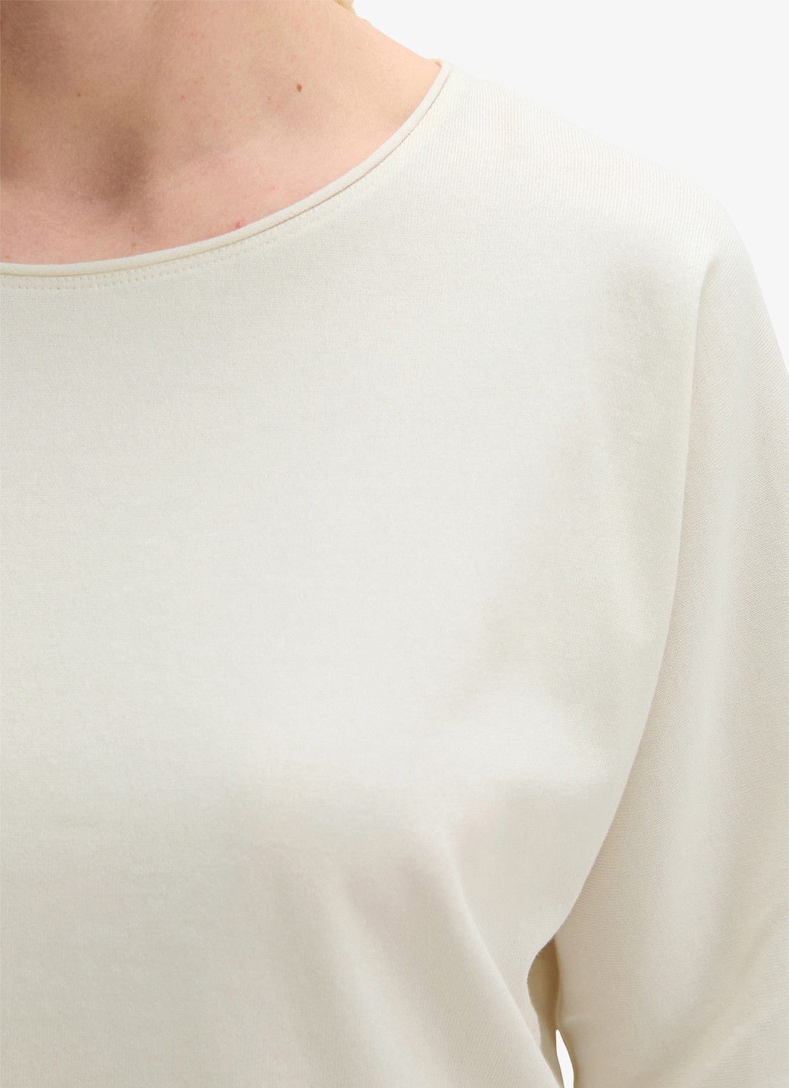 Marc O'Polo T-shirt van jersey met boothals - detail 5 white cotton / wit