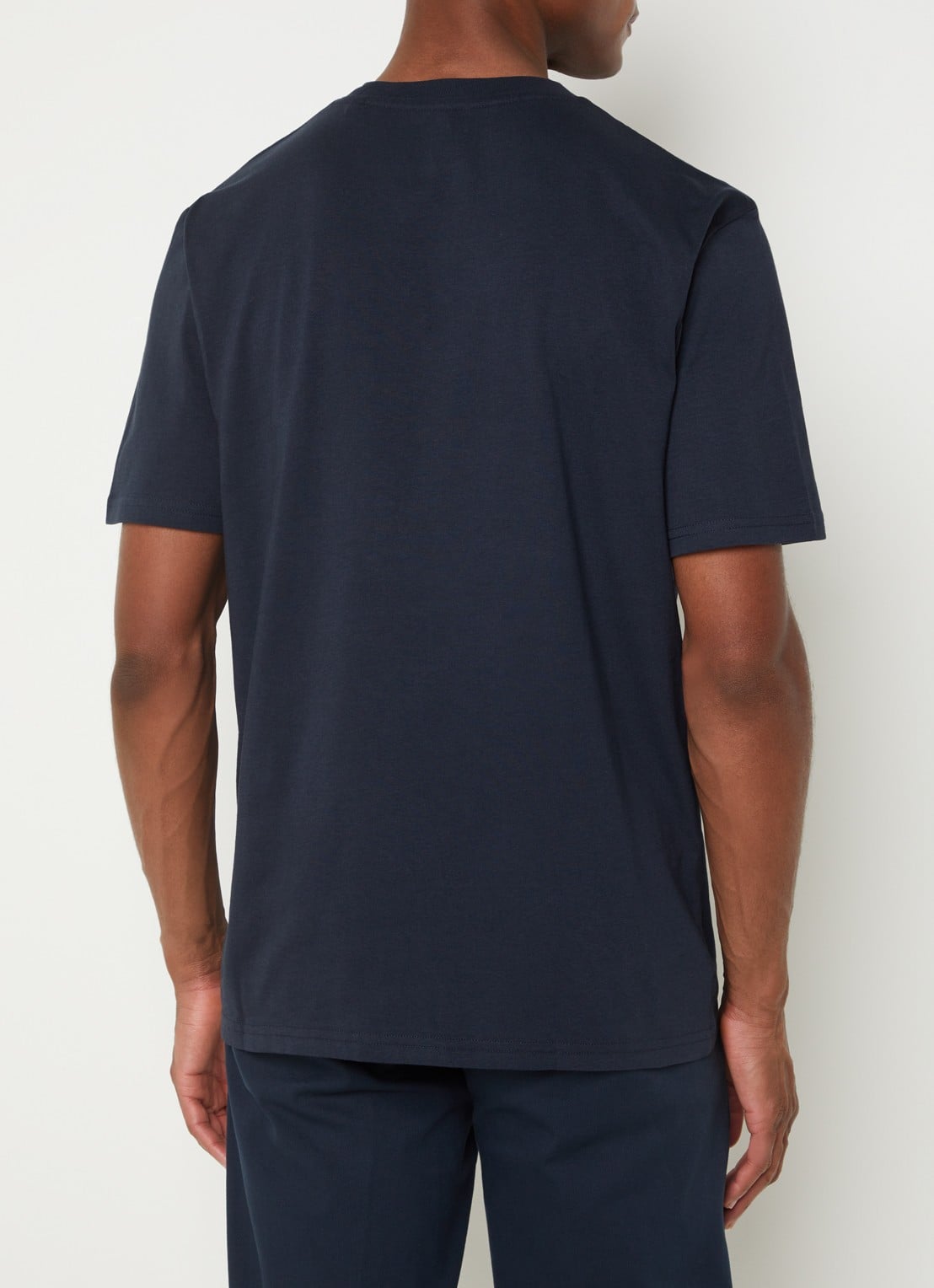 Marc O'Polo T-shirt van  katoen met logo - achterkant indigo