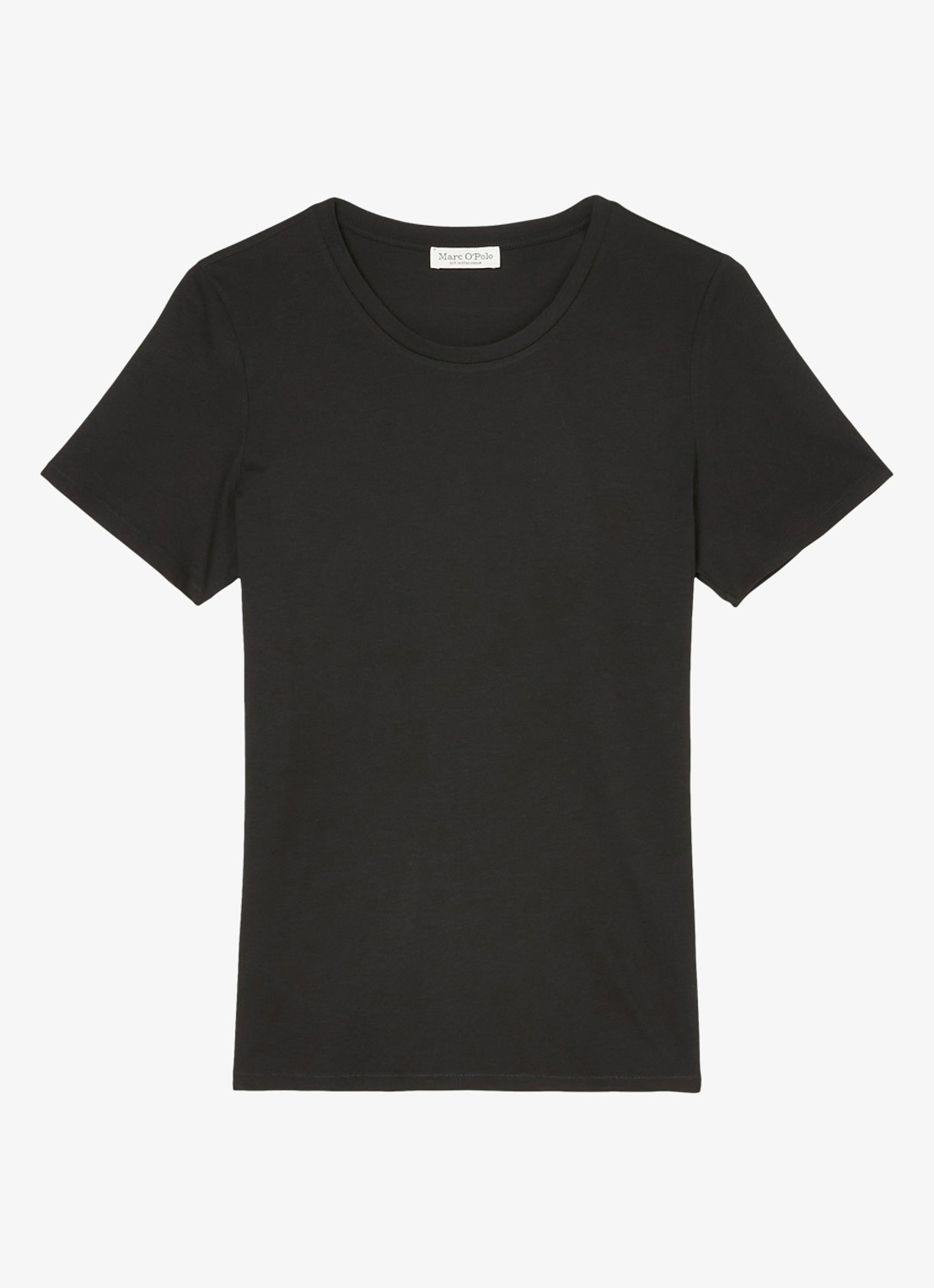 Marc O'Polo T-shirt van katoen - voorkant zwart