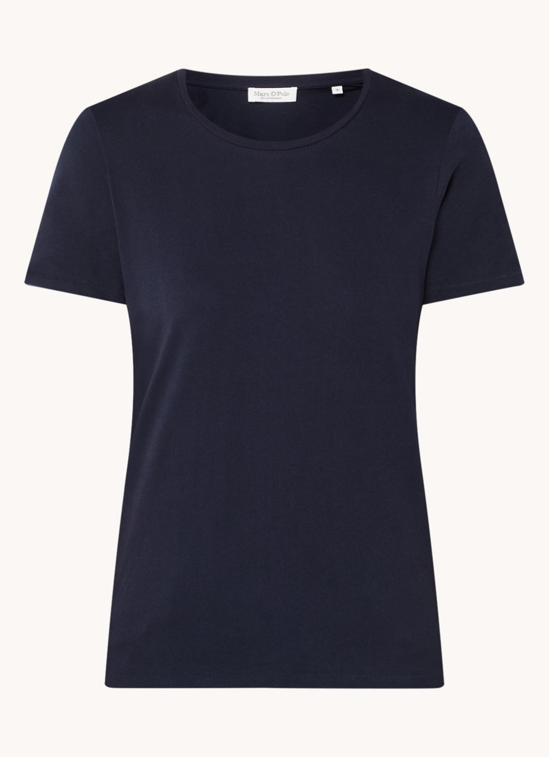 Marc O'Polo T-shirt van katoen - voorkant donkerblauw