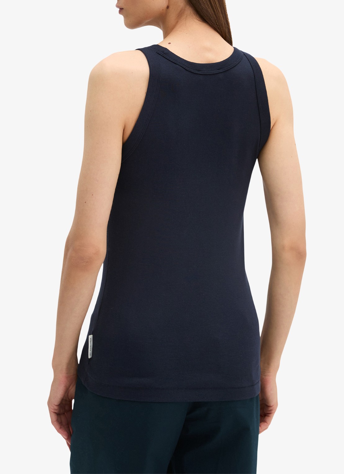 Marc O'Polo Tanktop met ribstructuur - achterkant 5 donkerblauw