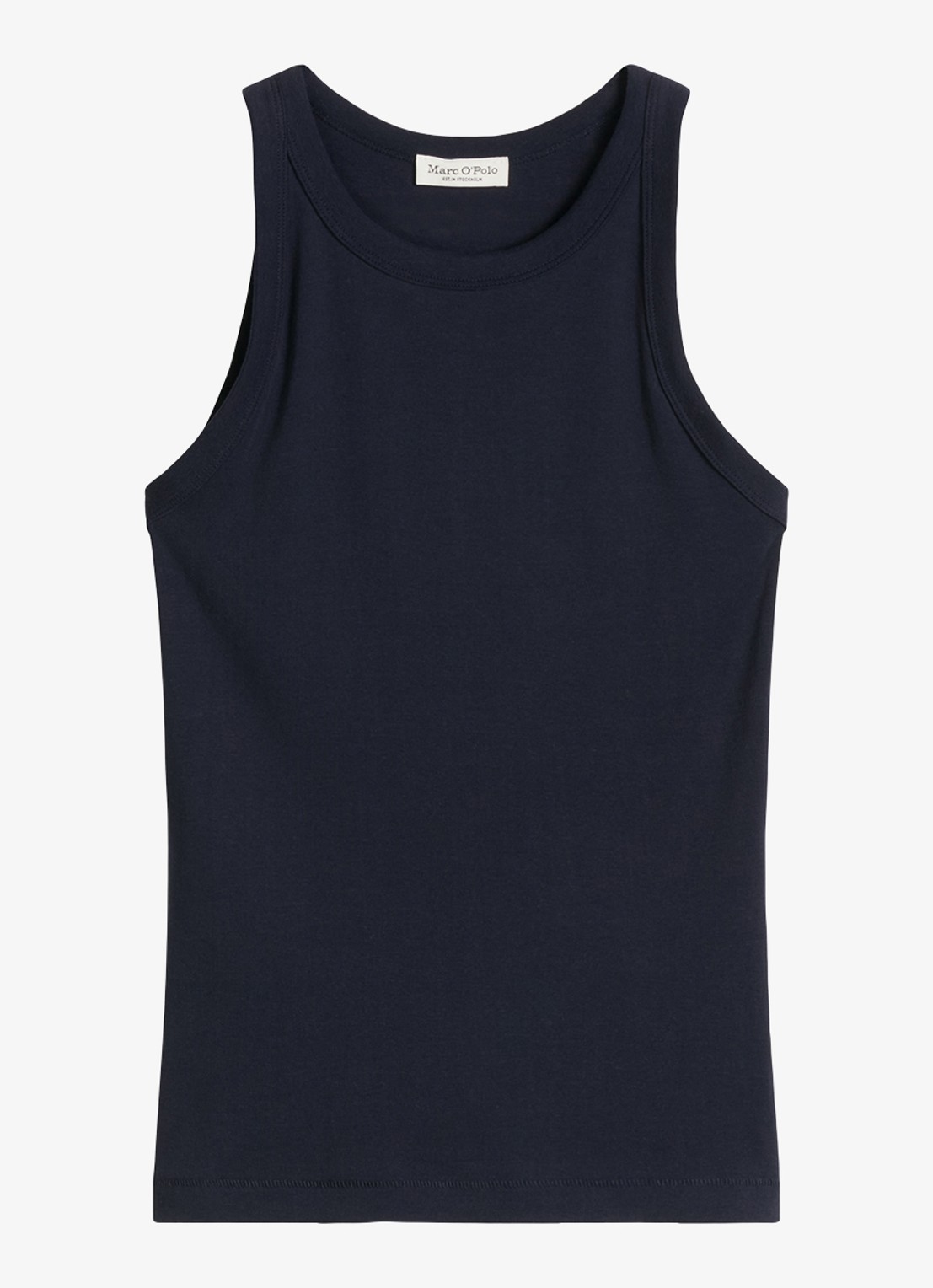 Marc O'Polo Tanktop met ribstructuur - voorkant donkerblauw