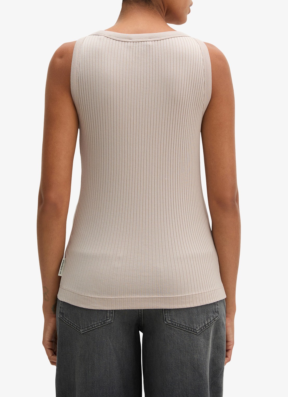 Marc O'Polo Tanktop met ribstructuur - achterkant 5 naturel