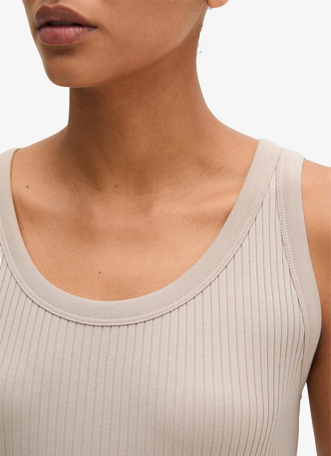 Marc O'Polo Tanktop met ribstructuur - detail 2 naturel