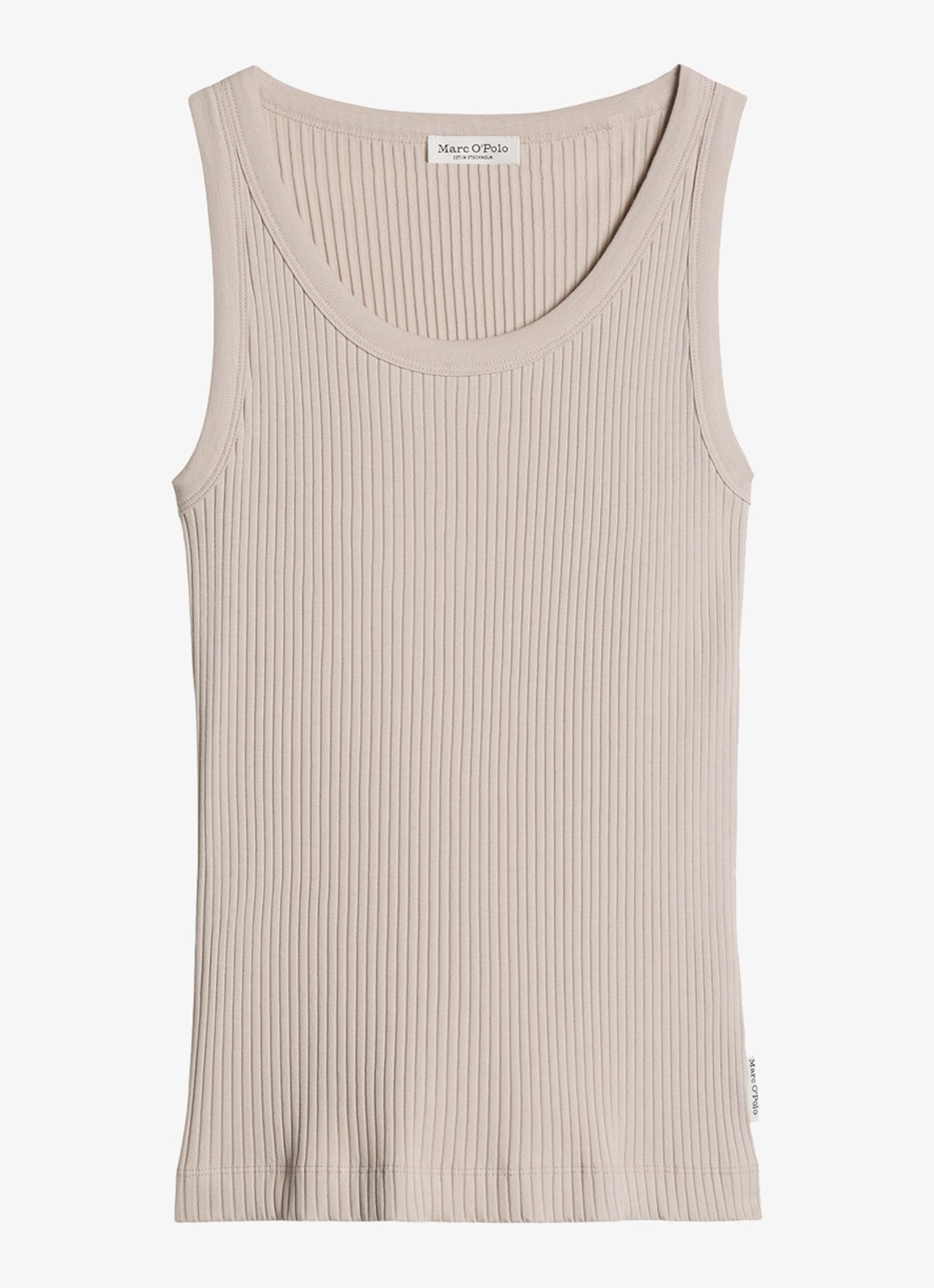 Marc O'Polo Tanktop met ribstructuur - voorkant 3 naturel