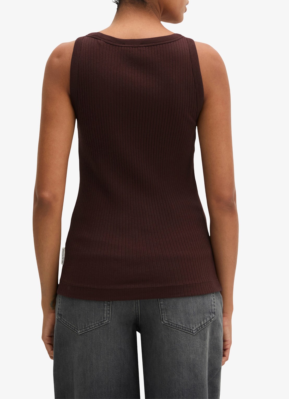 Marc O'Polo Tanktop met ribstructuur - achterkant 5 kersenrood