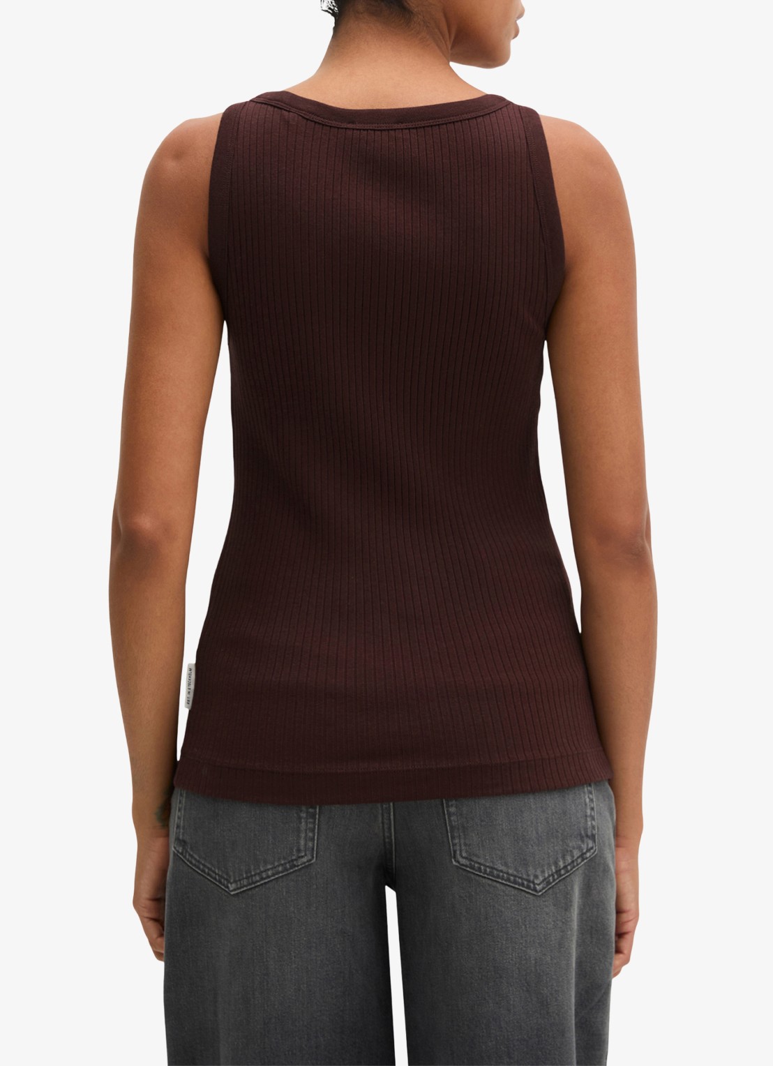 Marc O'Polo Tanktop met ribstructuur - achterkant 3 kersenrood