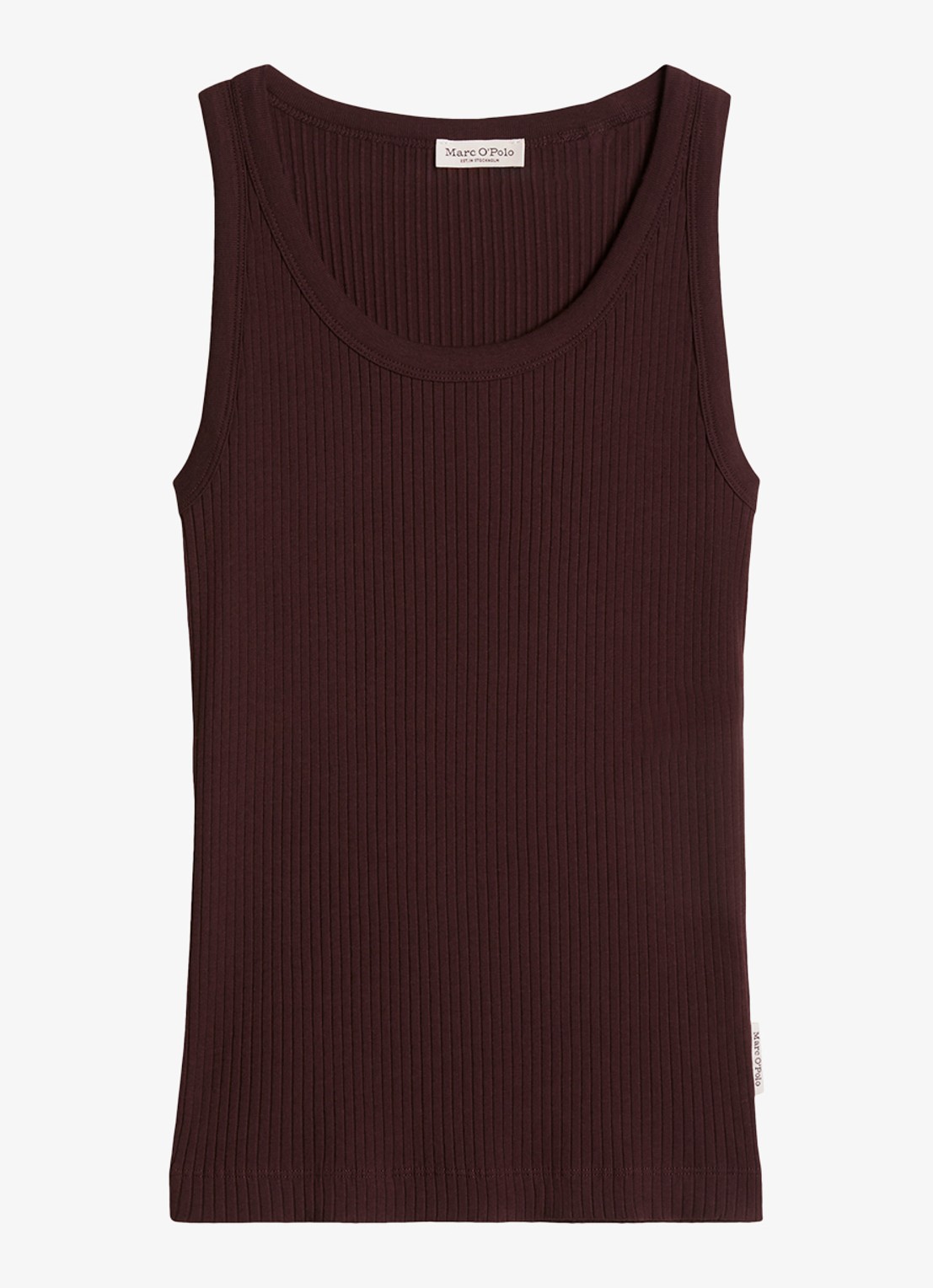 Marc O'Polo Tanktop met ribstructuur - voorkant 3 kersenrood