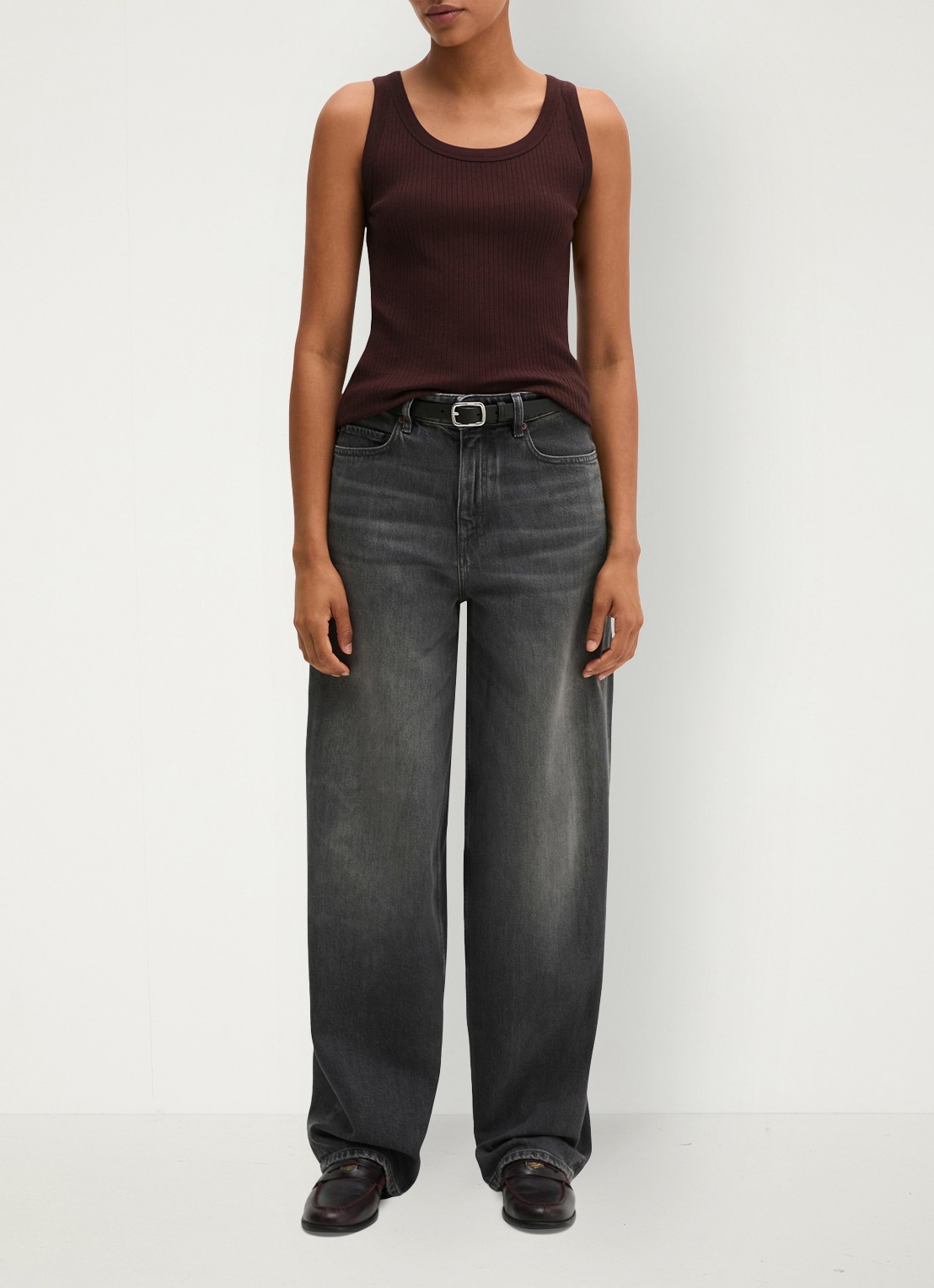 Marc O'Polo Tanktop met ribstructuur - voorkant 4 kersenrood