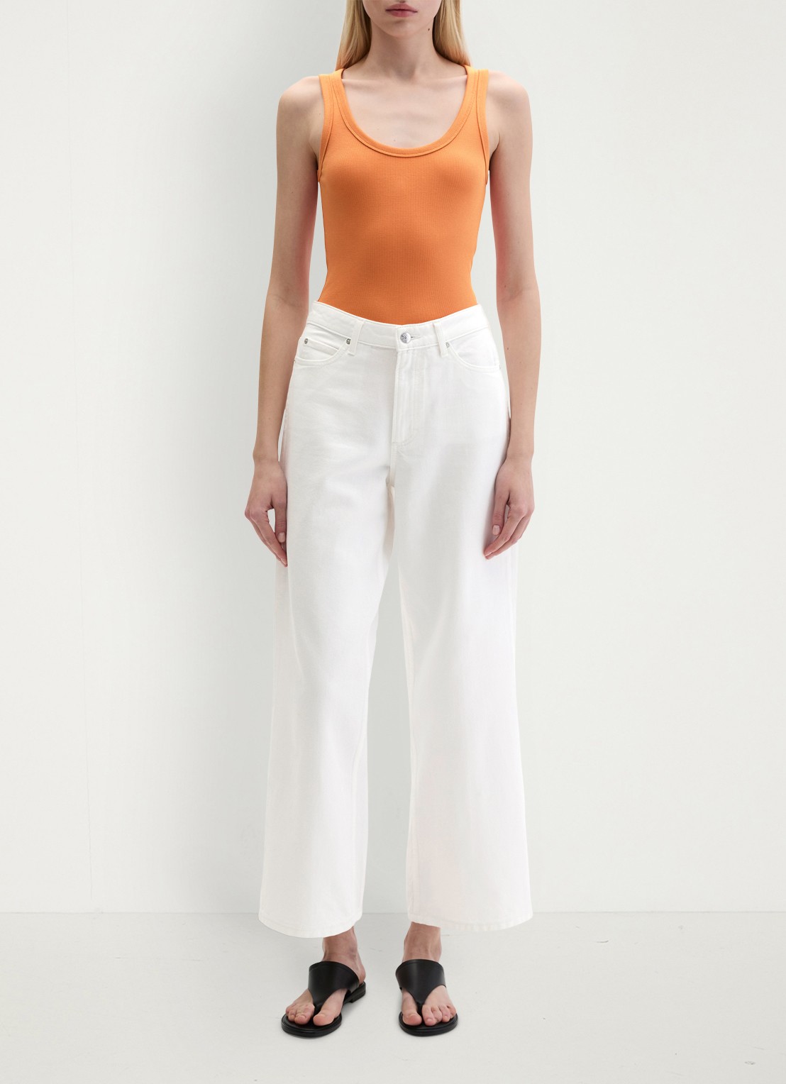 Marc O'Polo Tanktop met ronde hals  - voorkant 4 warm orange-9326 / oranje