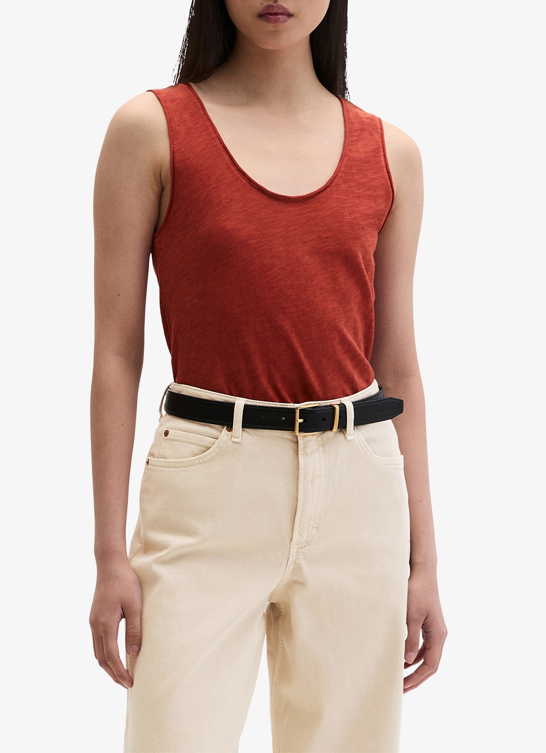 Marc O'Polo Tanktop met ronde hals - detail tall poppy-6896 / paars