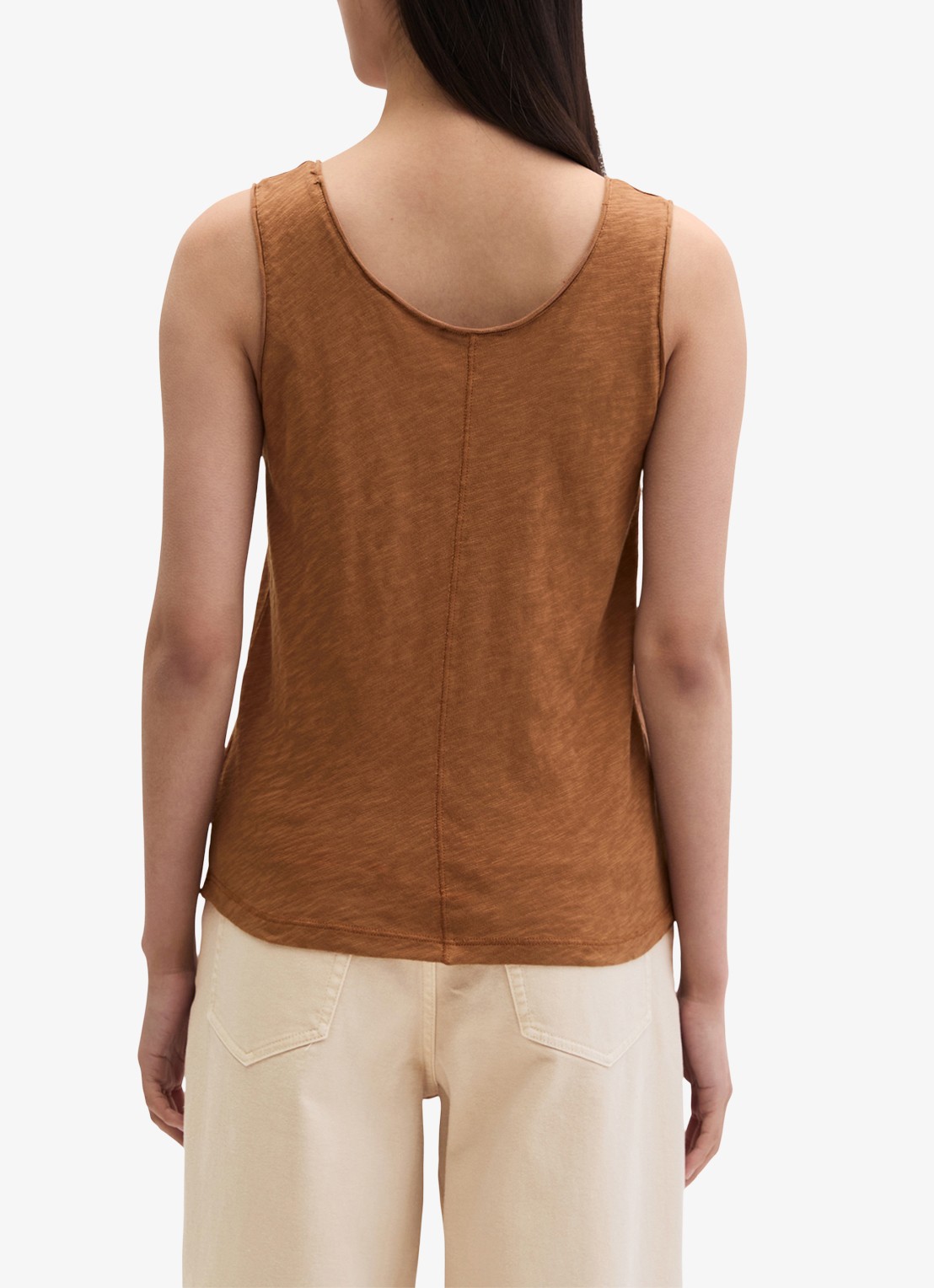 Marc O'Polo Tanktop met ronde hals - achterkant 3 burnt brown-1972 / bruin