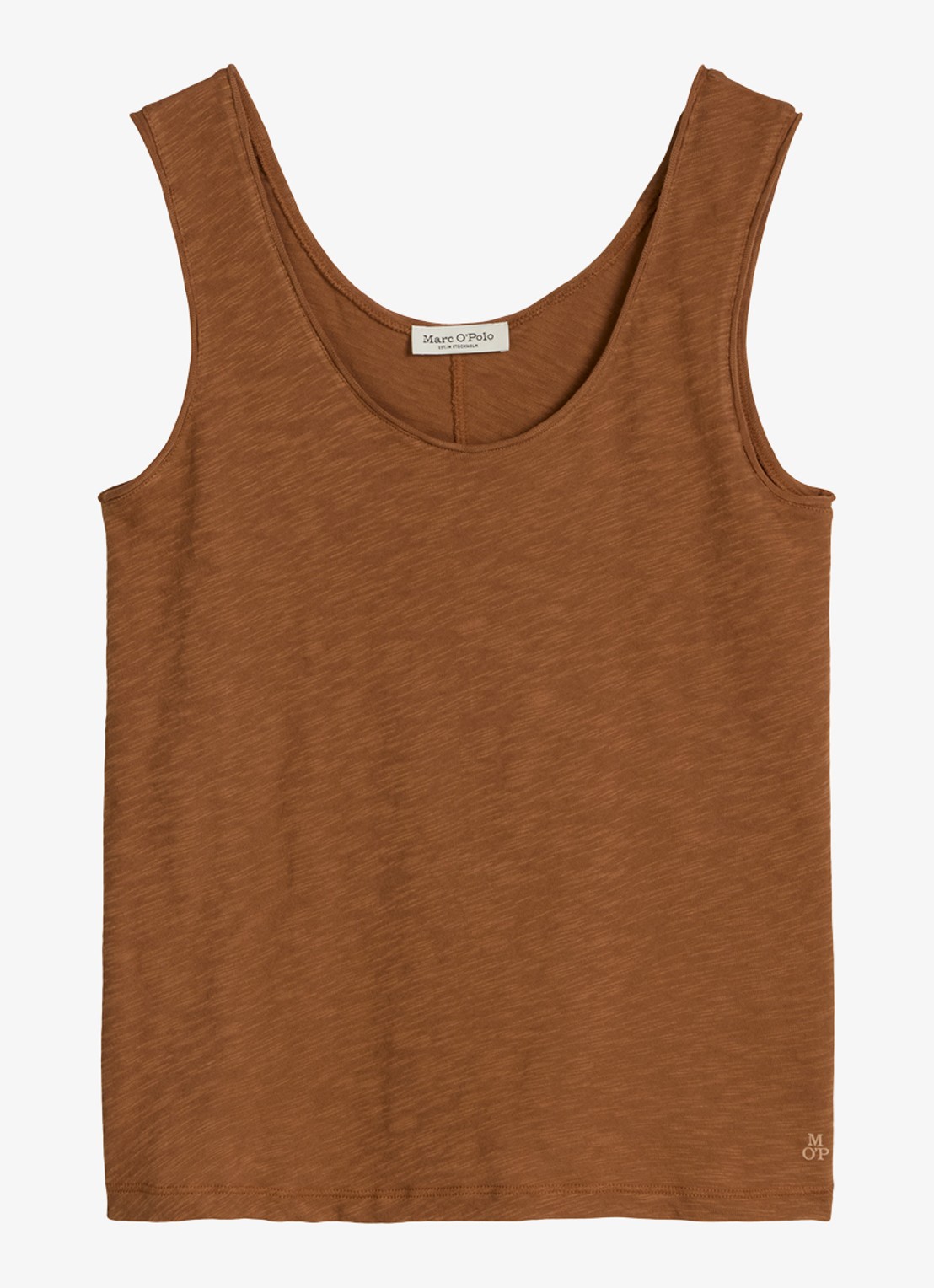 Marc O'Polo Tanktop met ronde hals - voorkant 4 burnt brown-1972 / bruin