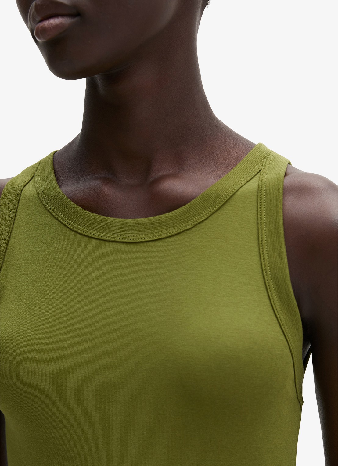 Marc O'Polo Tanktop van katoen met ronde hals - detail 5 shaded fern / groen