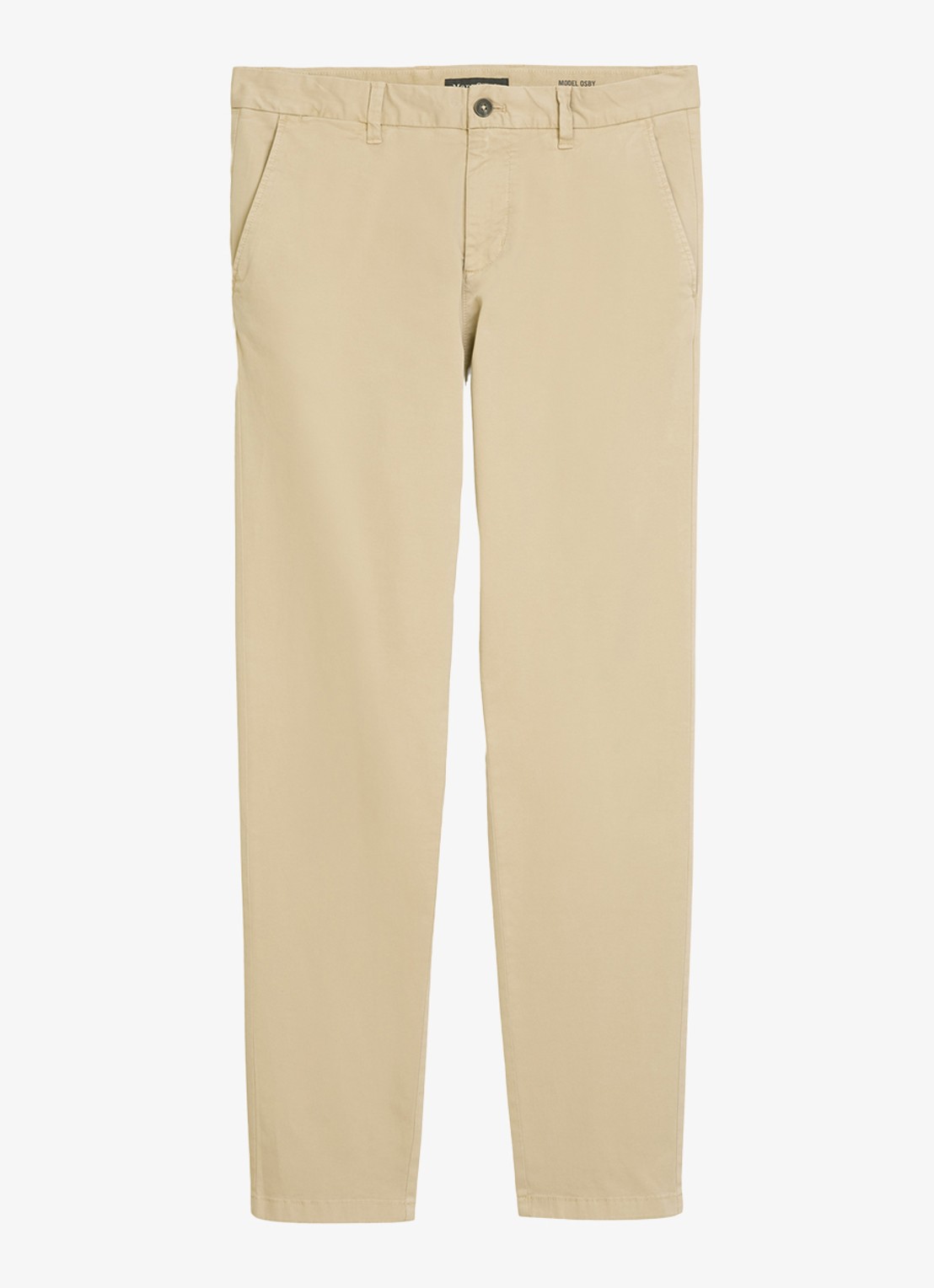 Marc O'Polo Tapered fit chino in katoenblend - voorkant beige