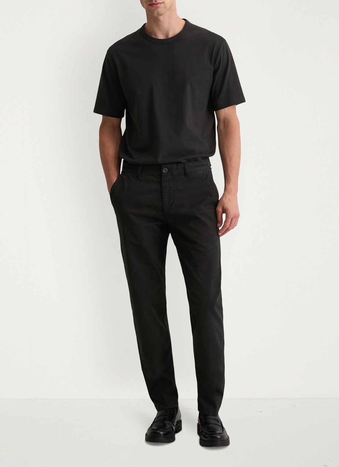Marc O'Polo Tapered fit chino in katoenblend - voorkant 2 black-990 / zwart