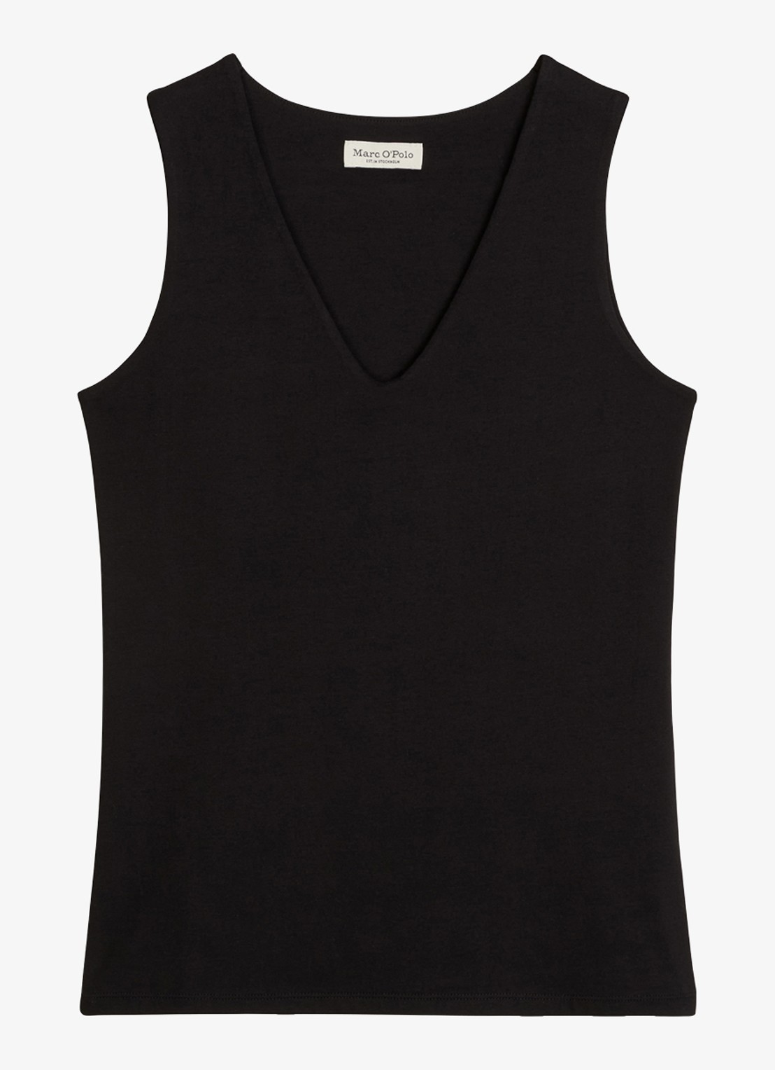 Marc O'Polo Top met V-hals - voorkant 3 black / zwart