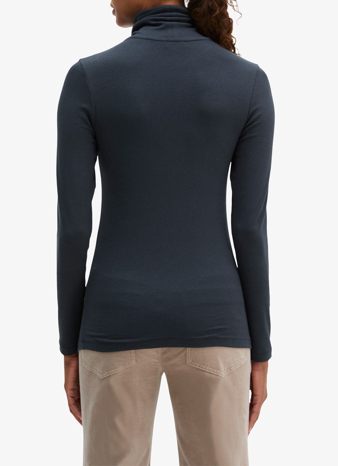 Marc O'Polo Top van jersey met col  - achterkant 5 blauw