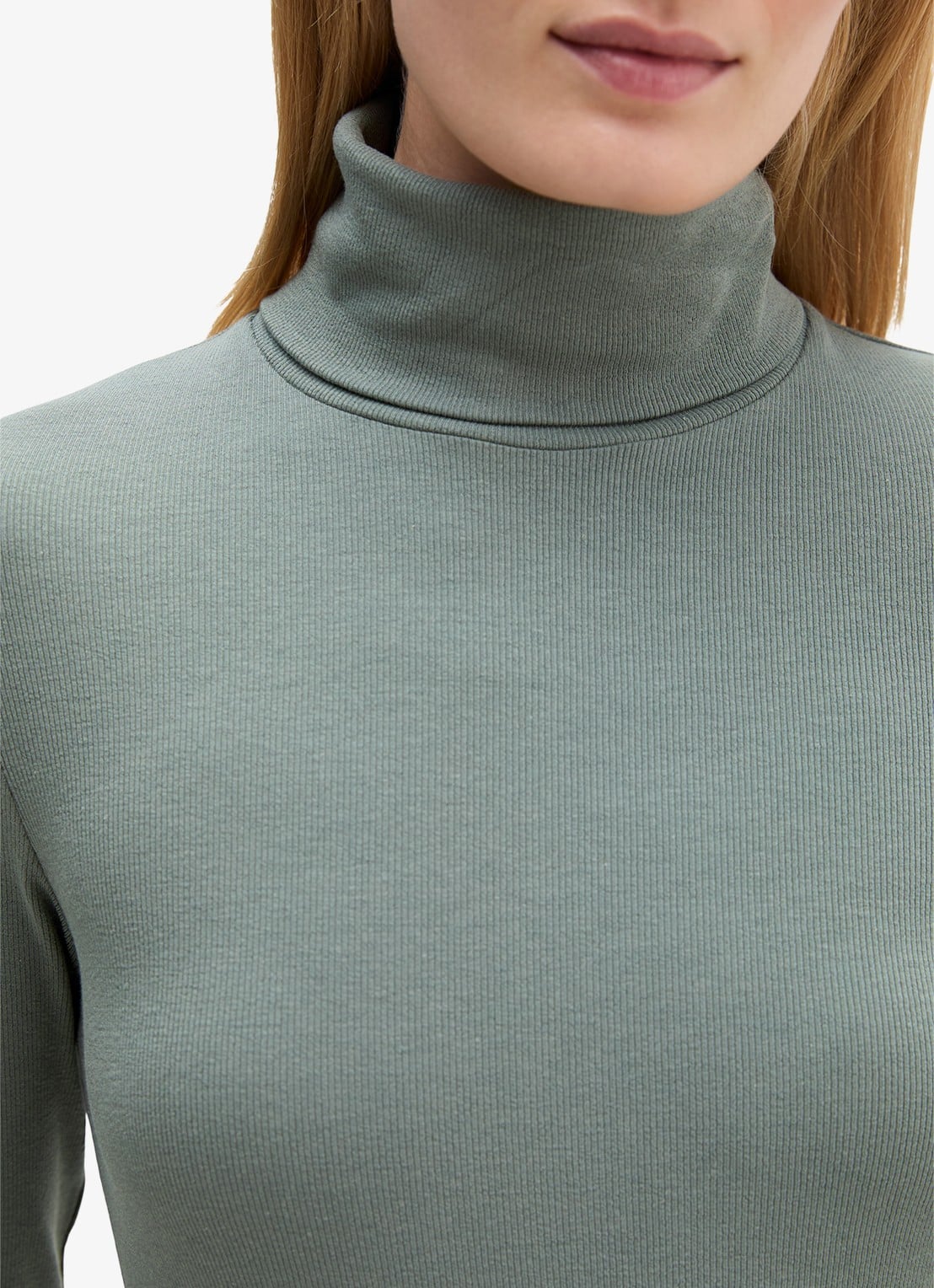 Marc O'Polo Top van jersey met col  - detail 3 blauwgrijs