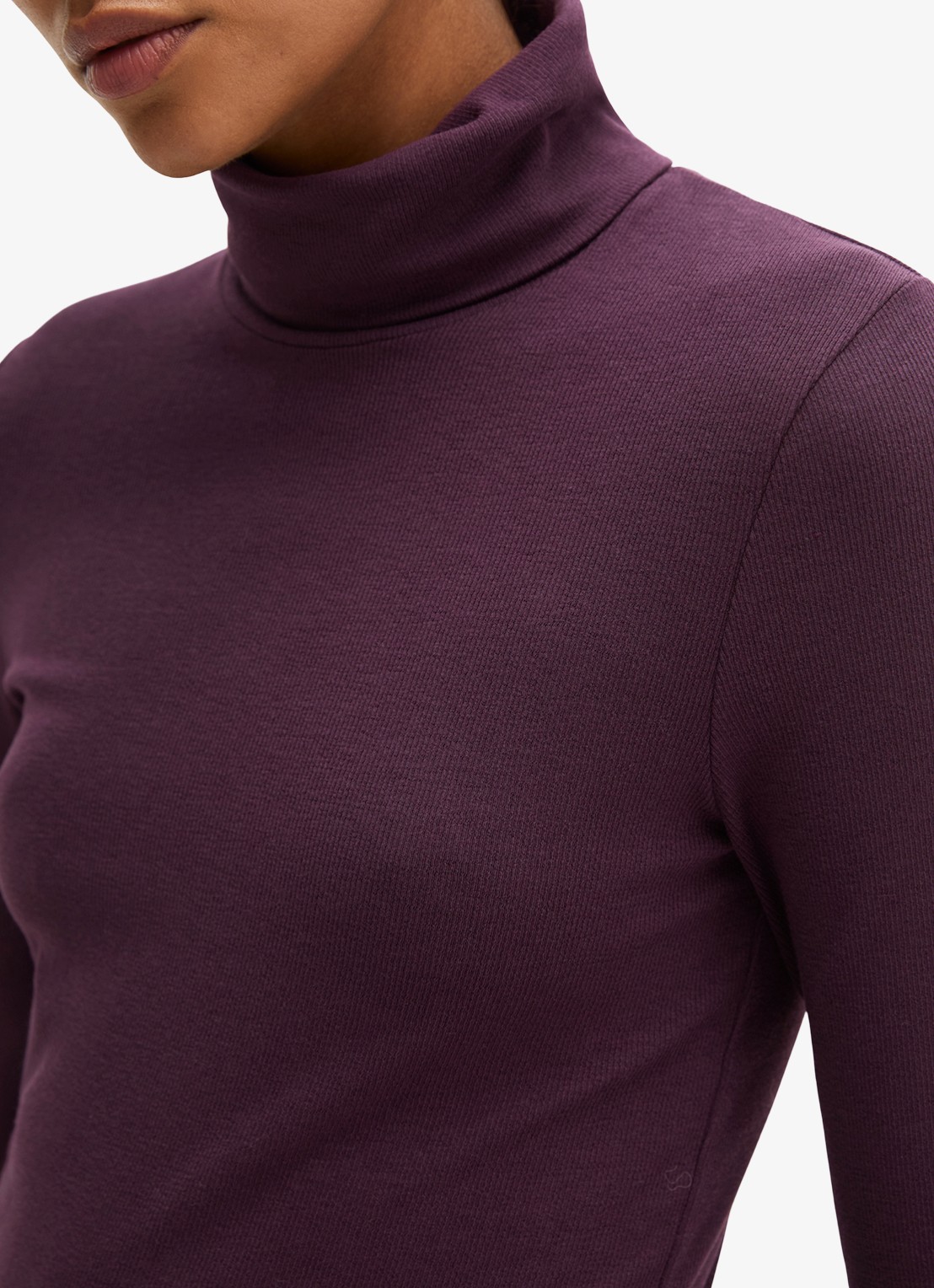 Marc O'Polo Top van jersey met col  - detail 2 paars