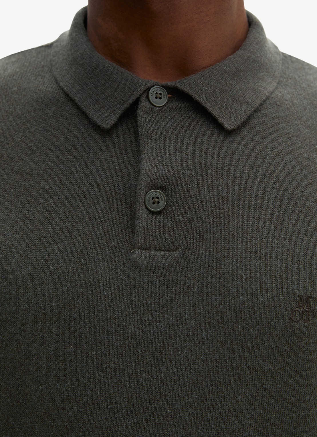 Marc O'Polo Trui in wolblend met polokraag  - detail 2 bruin