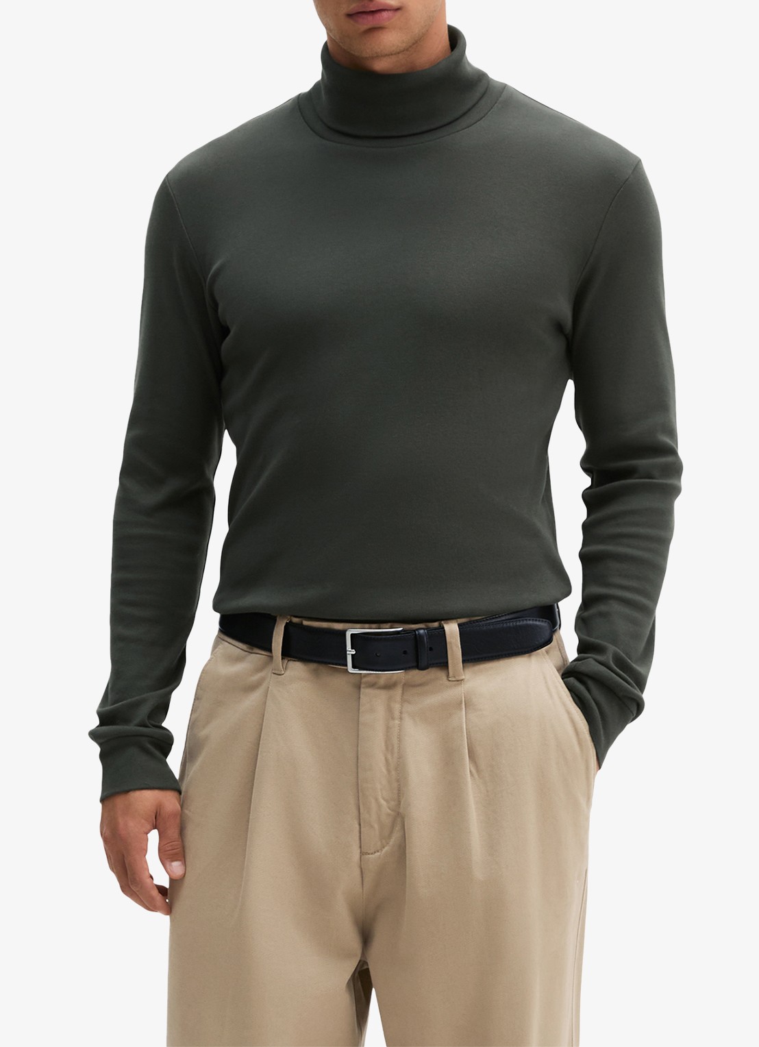 Marc O'Polo Trui met col  - detail khaki