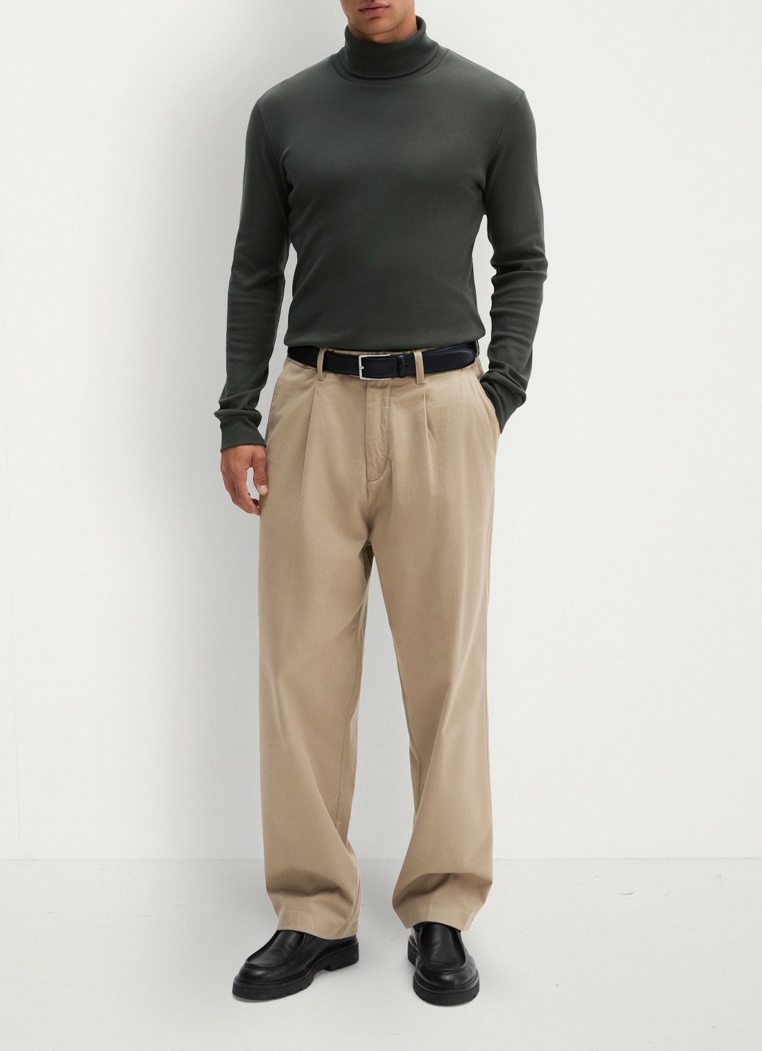 Marc O'Polo Trui met col  - voorkant 5 khaki