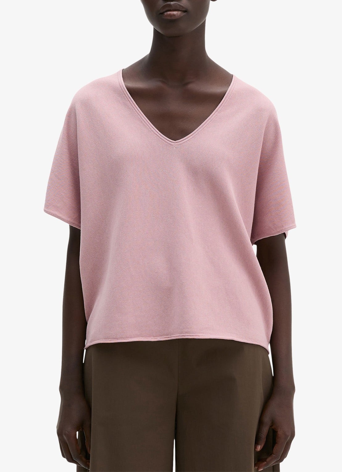 Marc O'Polo Trui met V-hals - detail 4 mild rose / paars