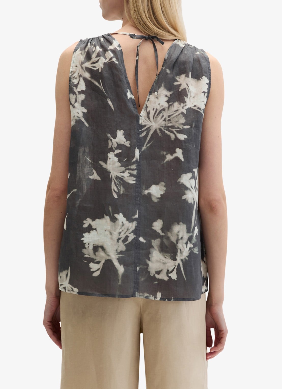 Marc O'Polo Tuniek met print en V-hals - achterkant dark grey_multi_03-0534 / grijs