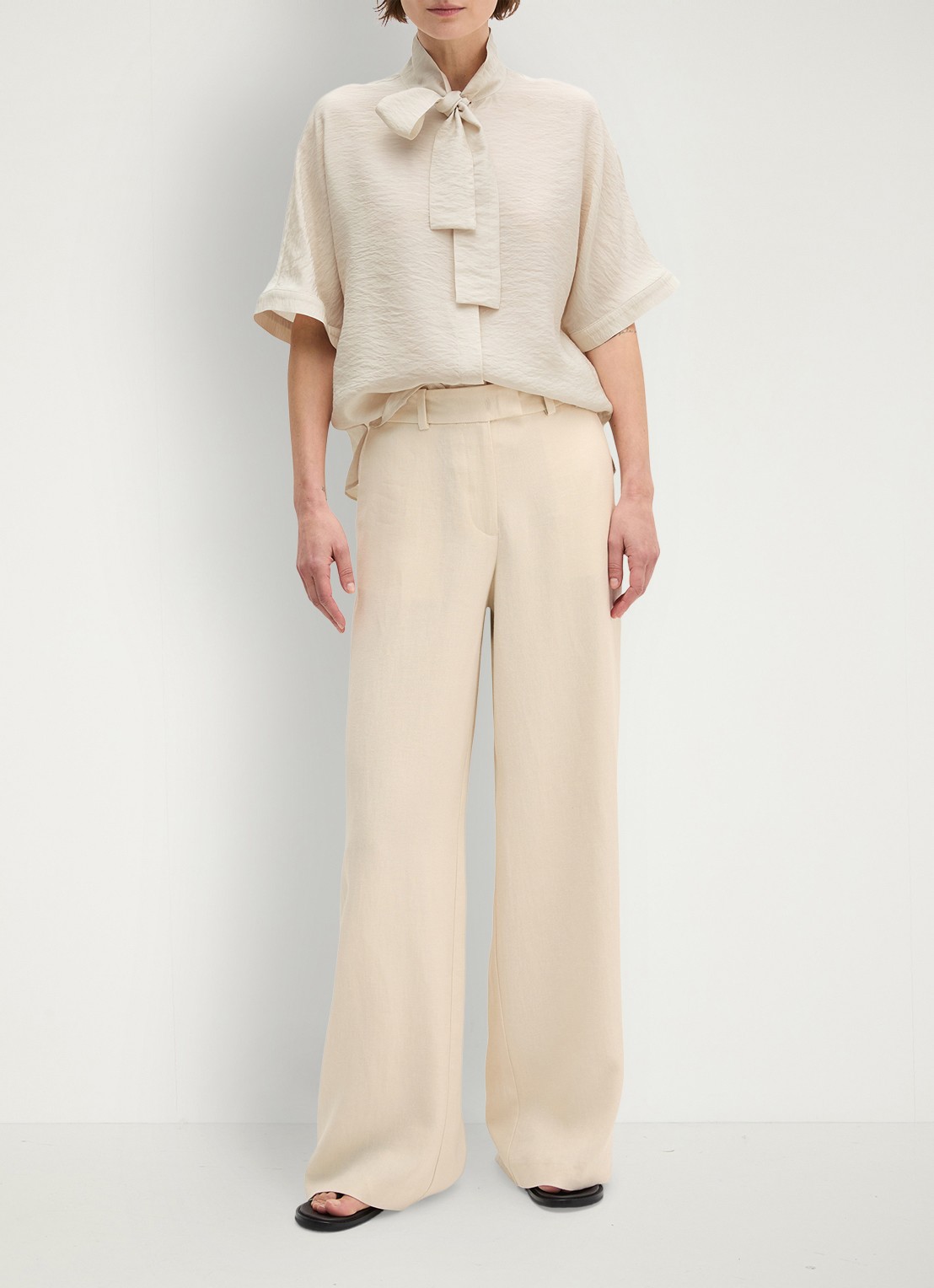 Marc O'Polo Tuniek met sjaalkraag - voorkant 5 beige