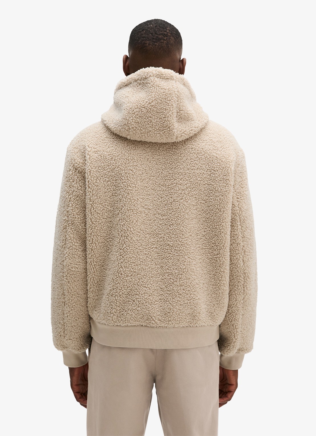 Marc O'Polo Vest van teddy met capuchon  - achterkant 3 creme