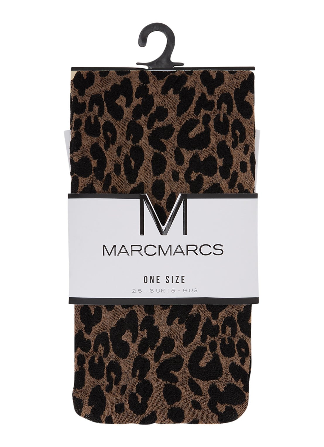 MarcMarcs Animalier pantysokken met panterprint in 70 denier - voorkant lichtbruin