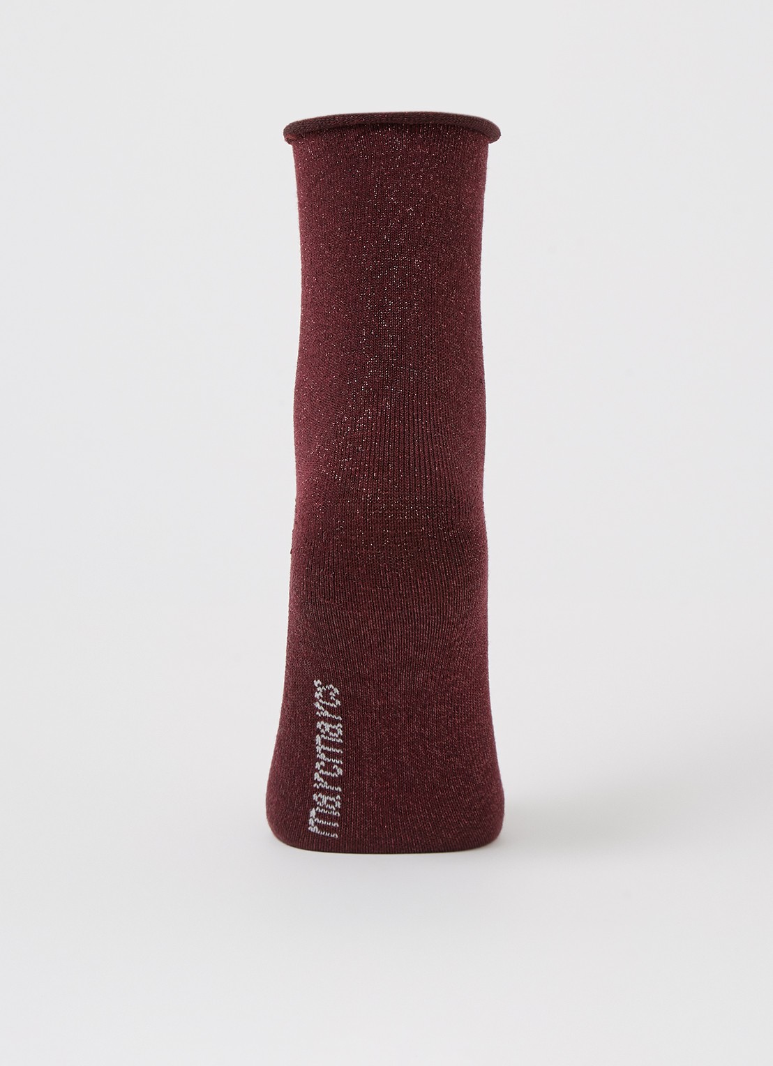 MarcMarcs Blackpool sokken met lurex in 2-pack - voorkant 3 aubergine