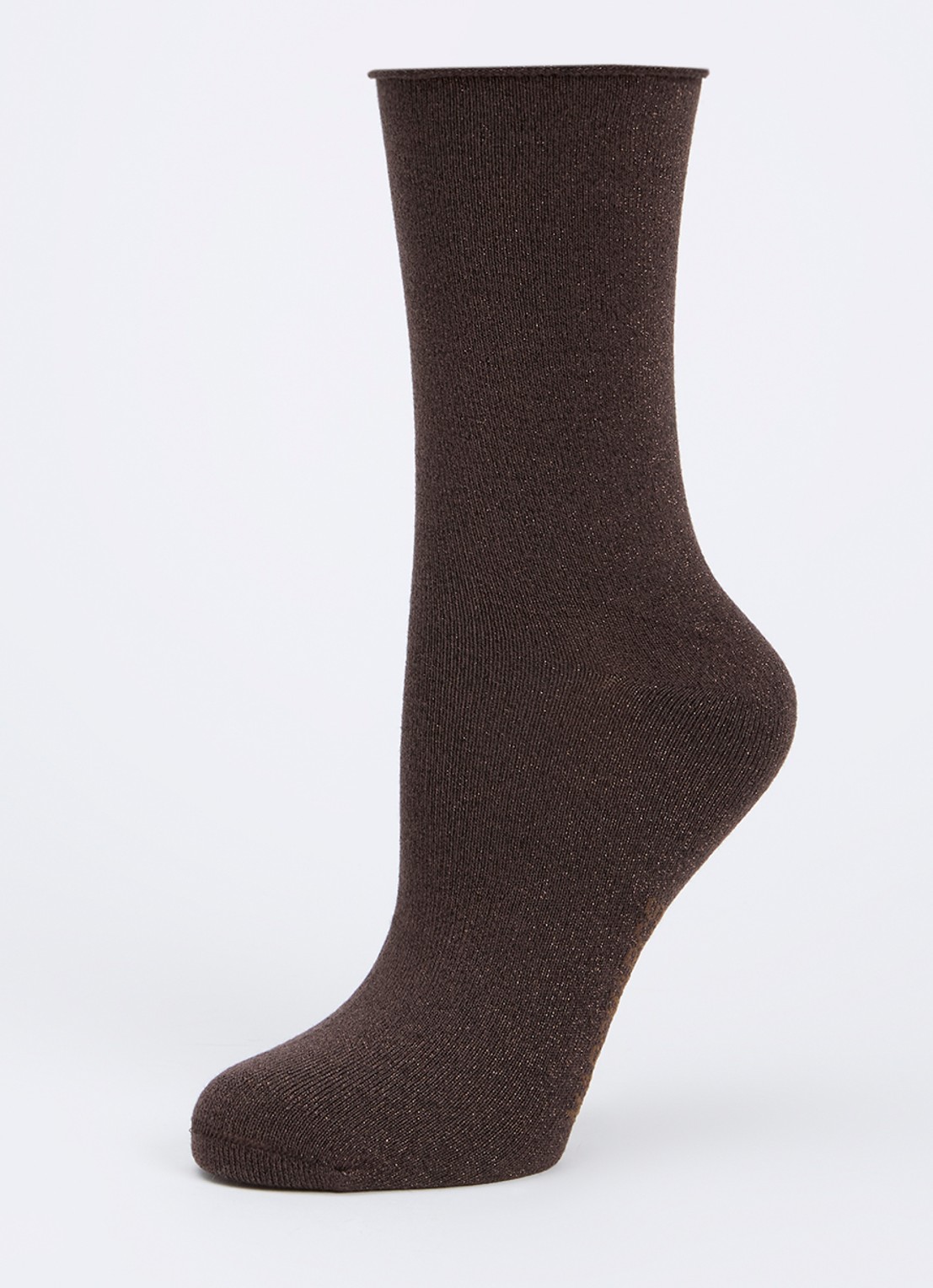 MarcMarcs Blackpool sokken met lurex in 2-pack - detail donkerbruin