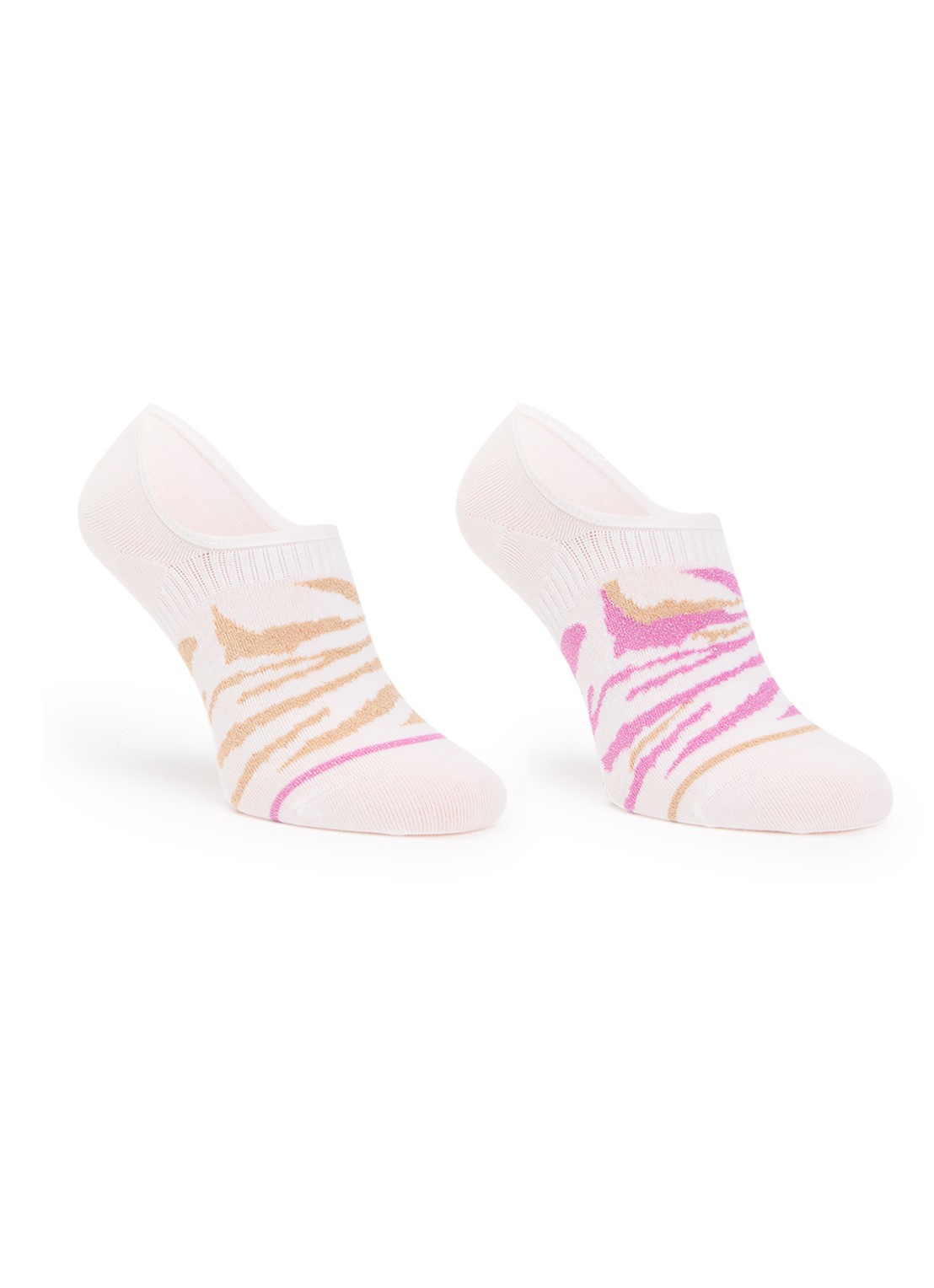 MarcMarcs Bridget kousenvoetjes in katoenblend met glitter in 2-pack - voorkant 2 fuchsia