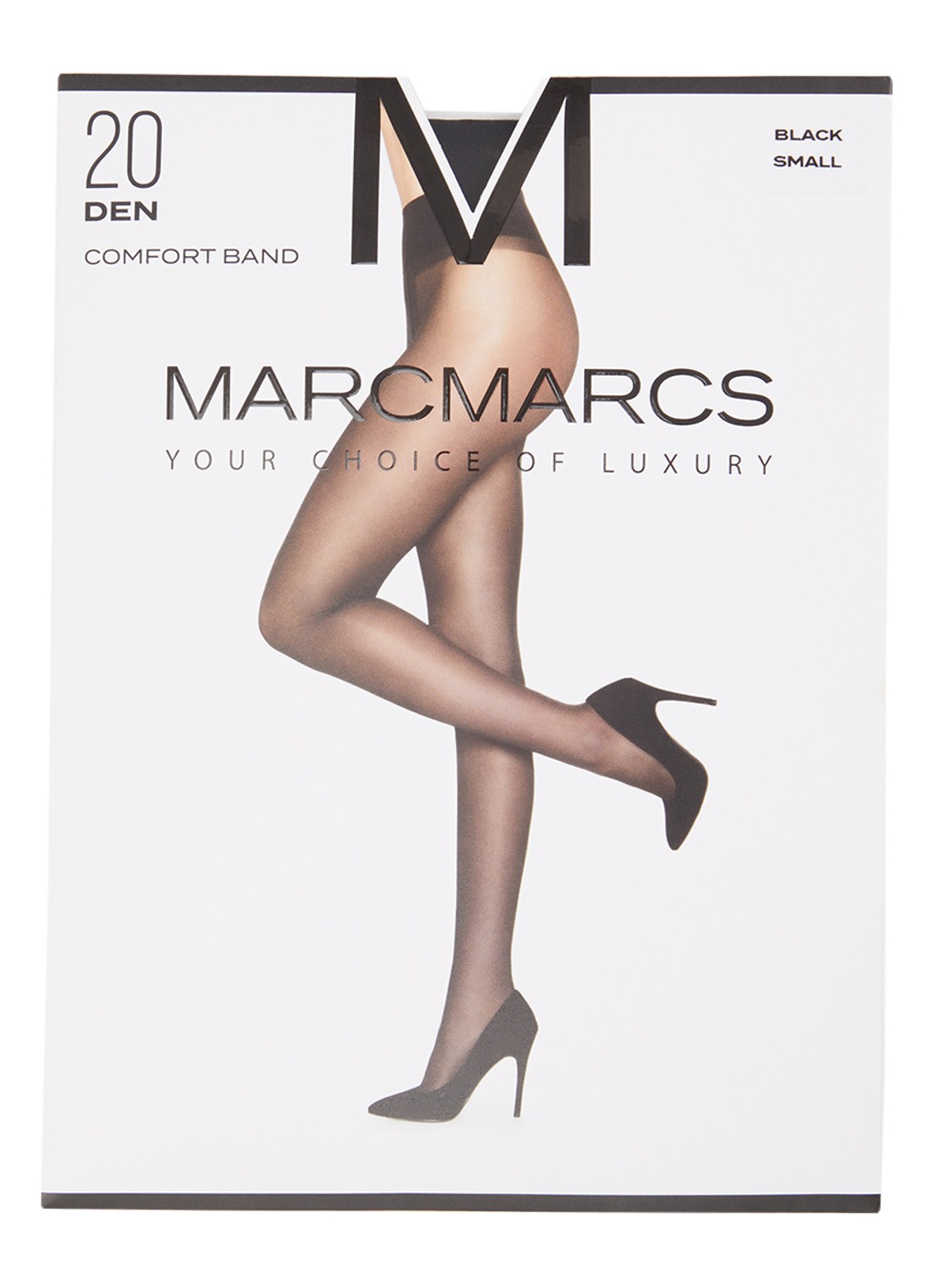 MarcMarcs Comfort panty in 20 denier  - voorkant zwart