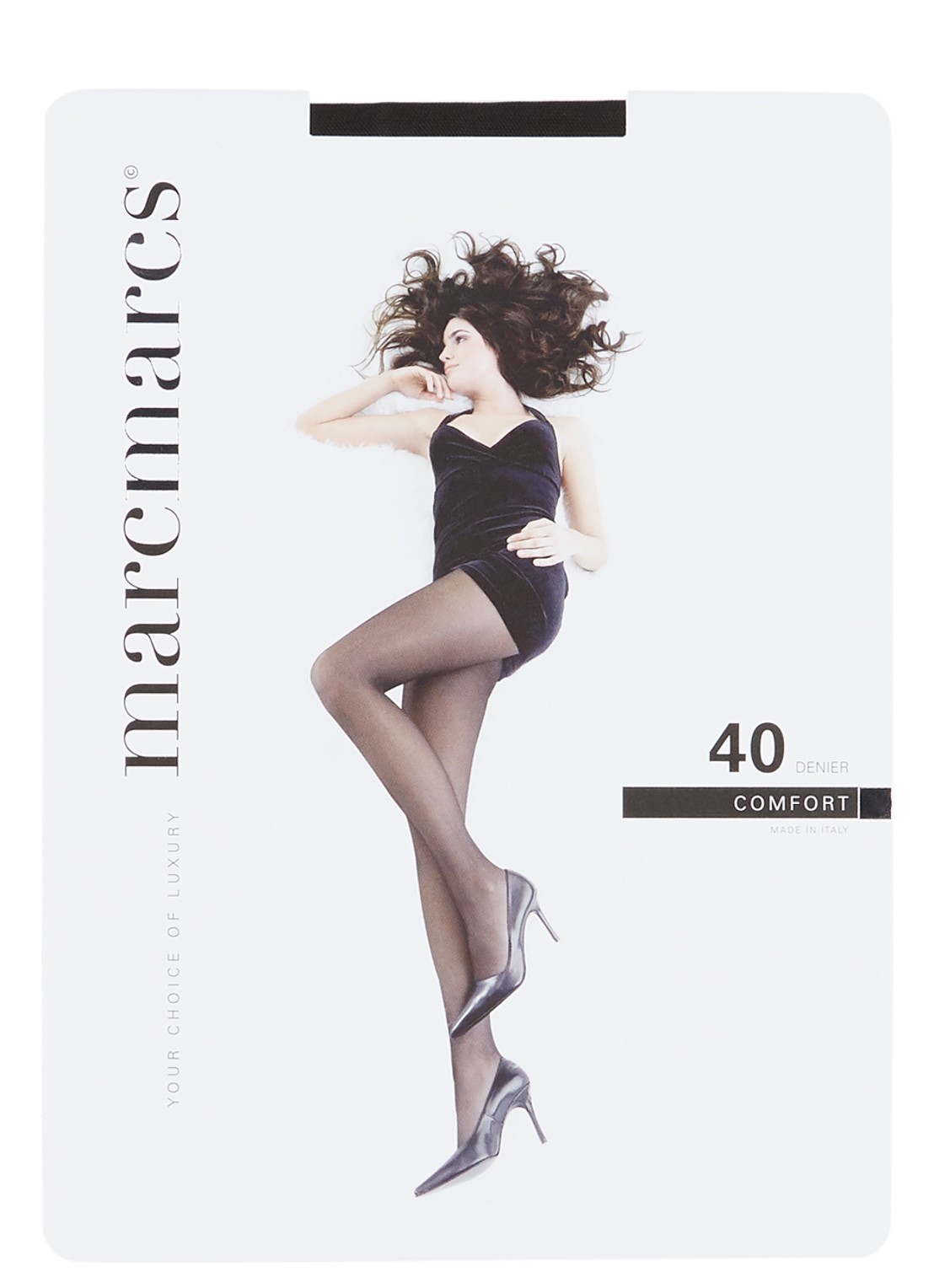 MarcMarcs Comfort panty in 40 denier met zijdeglans - voorkant 2 diepzwart
