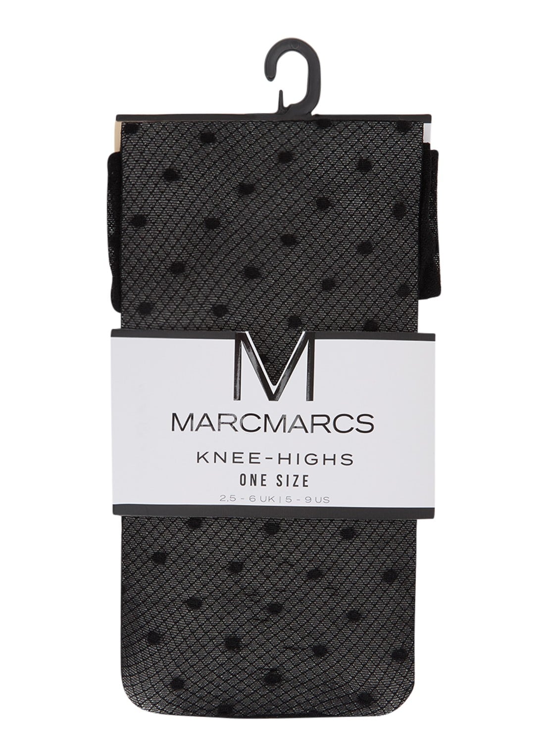 MarcMarcs Confetti pantykousen met stippenprint in 30 denier - voorkant zwart