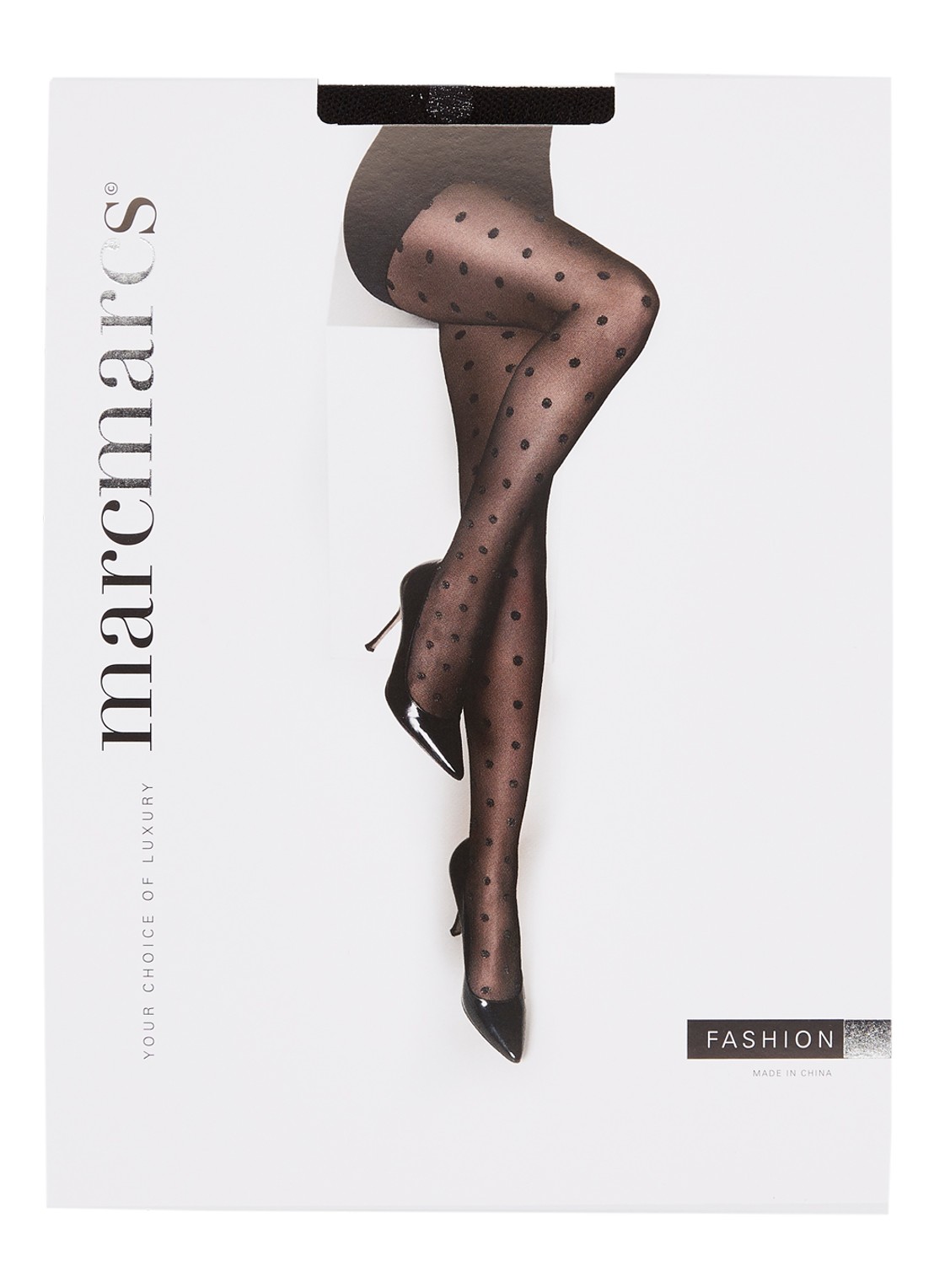 MarcMarcs Dots panty met stippenprint en lurex - voorkant zwart
