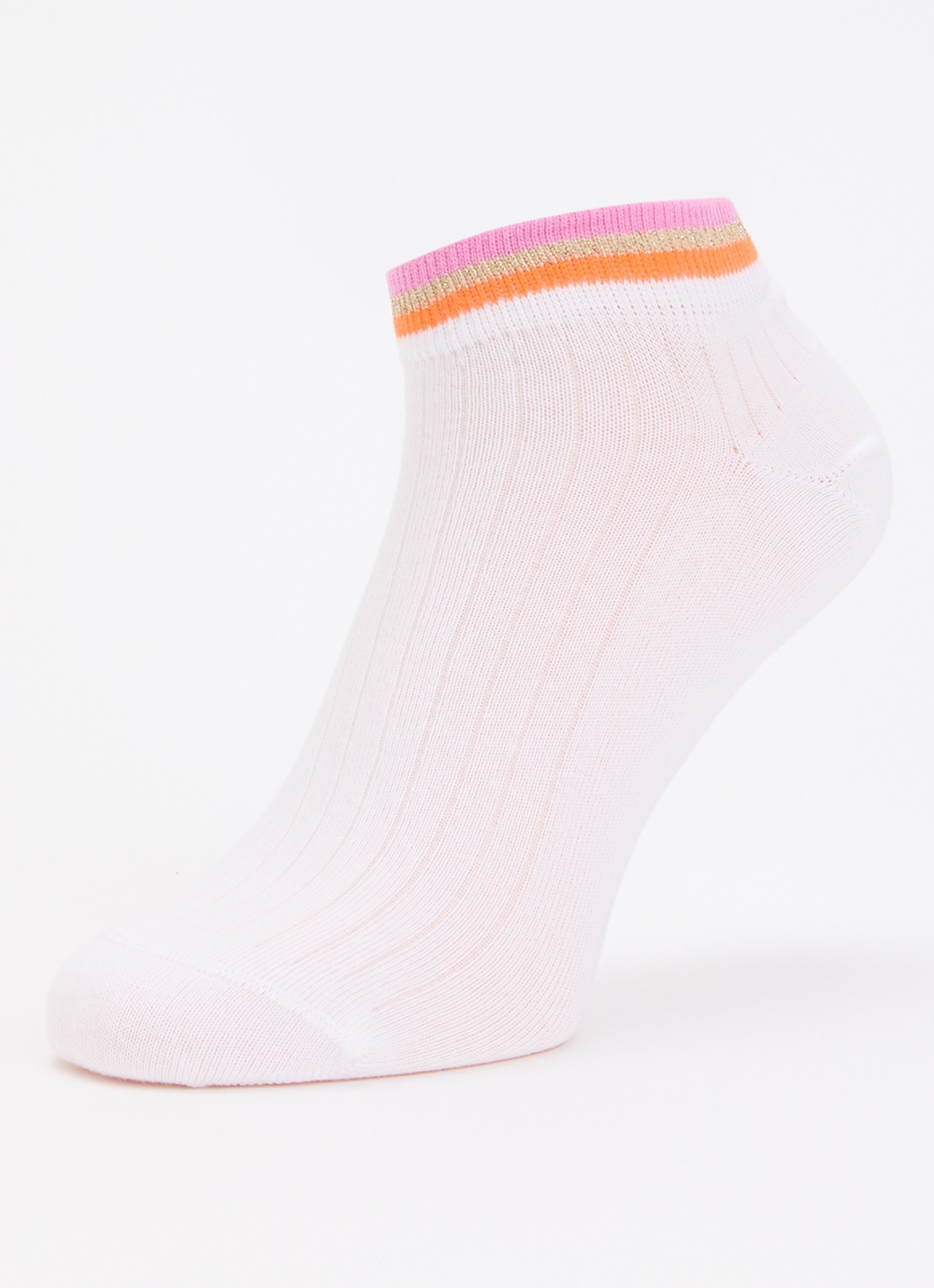 MarcMarcs Felice sneakersokken in katoenblend met glitter in 2-pack - detail oranje