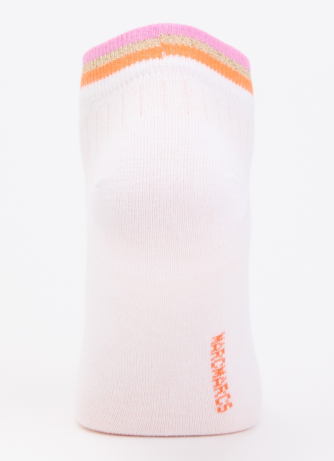 MarcMarcs Felice sneakersokken in katoenblend met glitter in 2-pack - voorkant 3 oranje